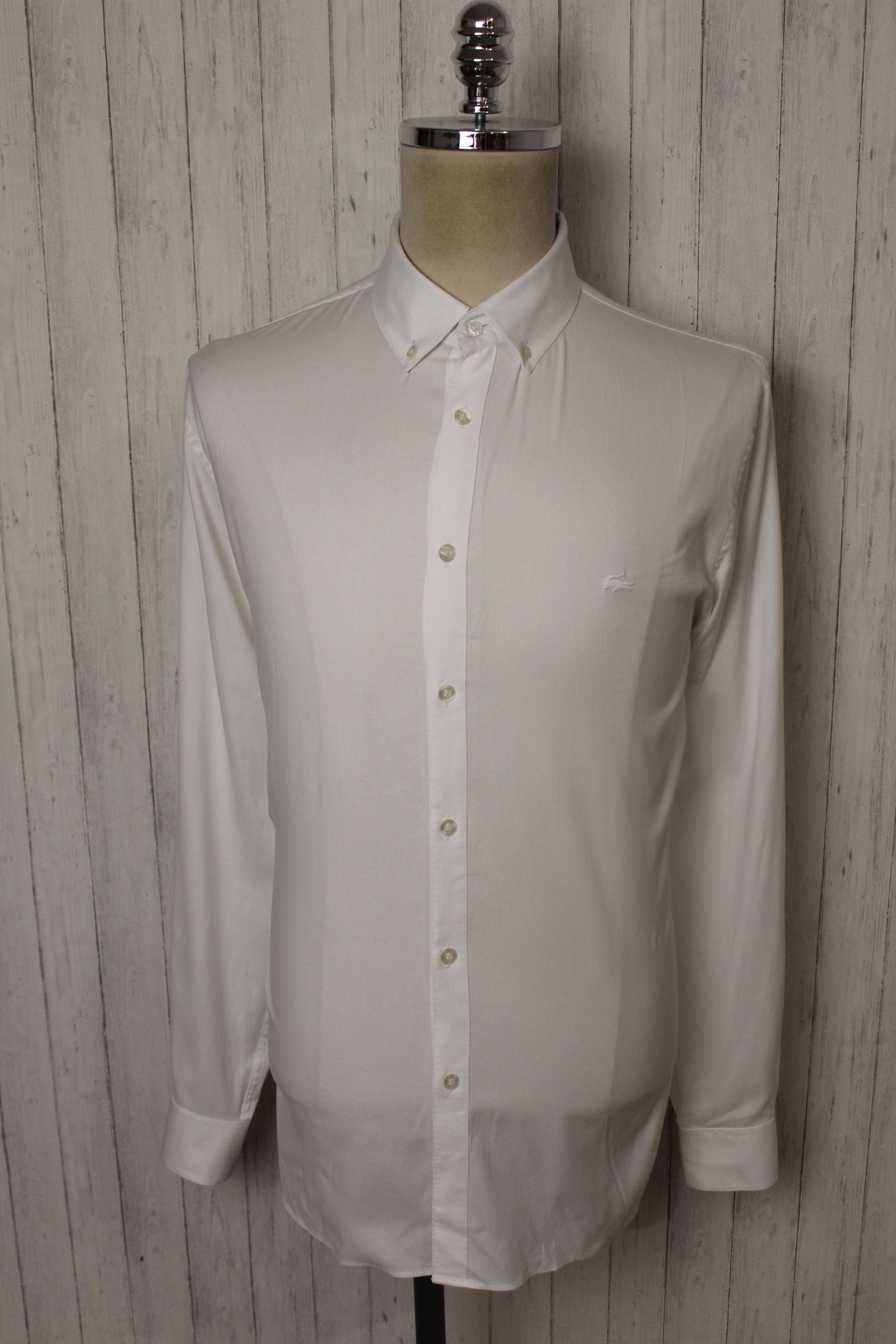 Lacoste LACOSTE Long Sleeve White Shirt Size FR 43 Size US L / EU 52-54 / 3 - 1 Thumbnail