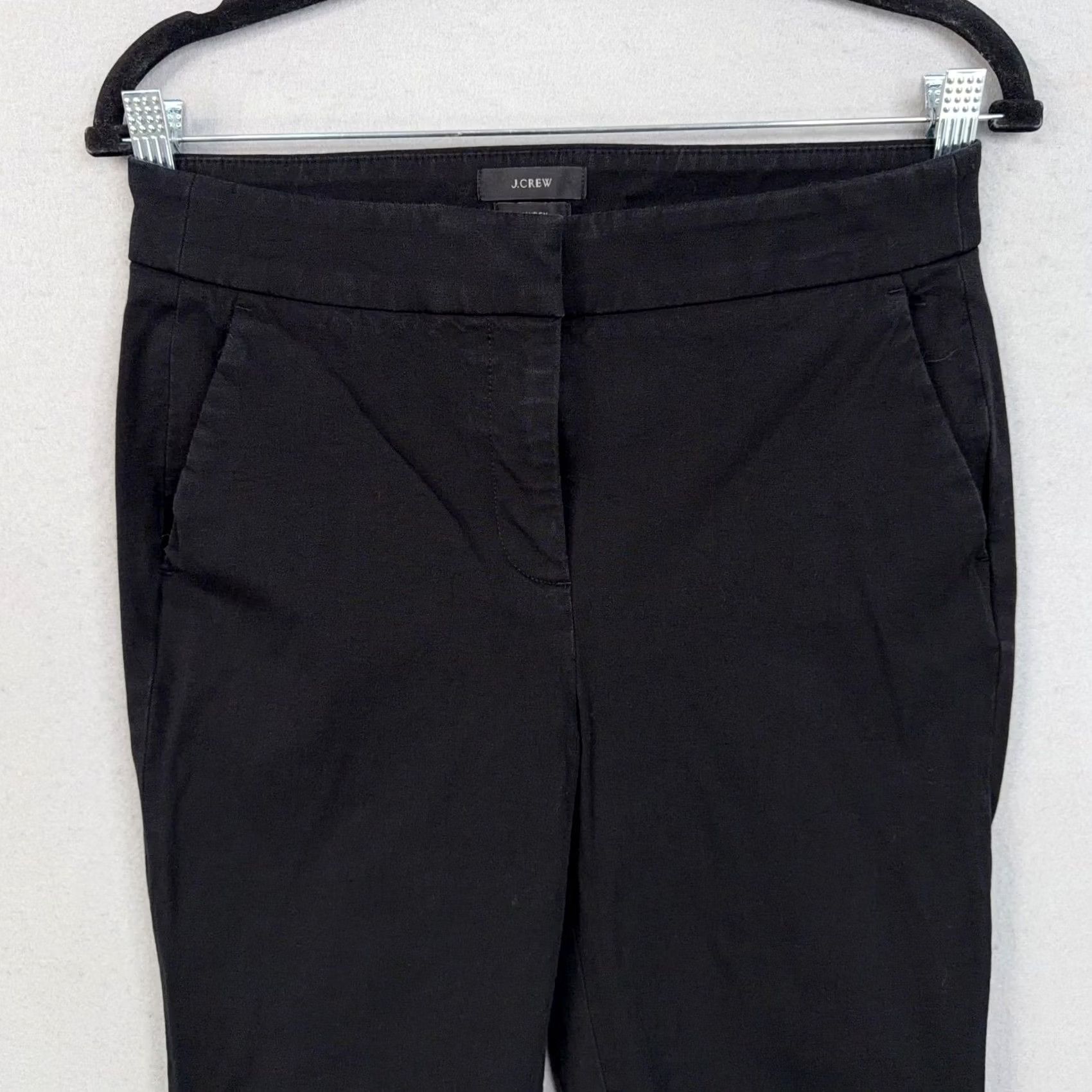 J.Crew J.CREW Womens Hayden Crop Flare Pants Work Office Black Twill Stretch Size 27" / US 4 / IT 40 - 2 Thumbnail
