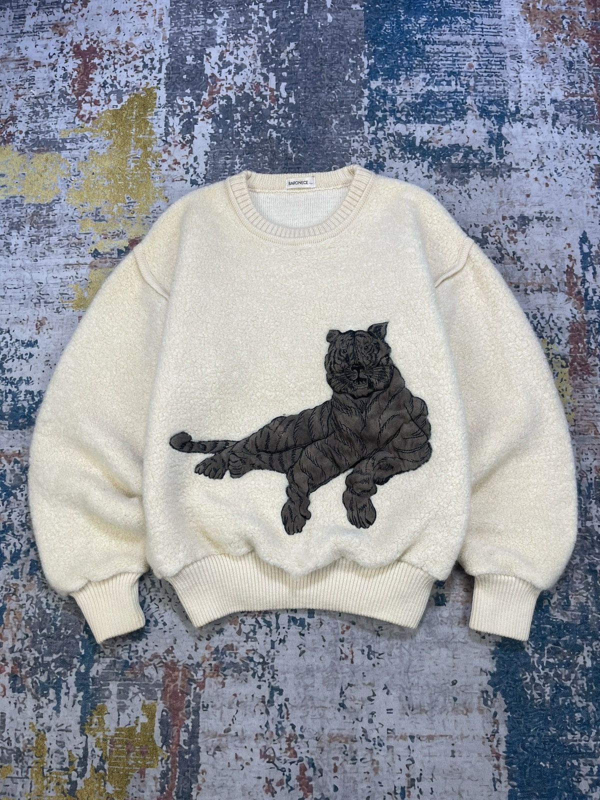 Vintage Vintage Baronece Crewneck Deep Pile Knit Sweater Size L / US 10 / IT 46 - 3 Thumbnail