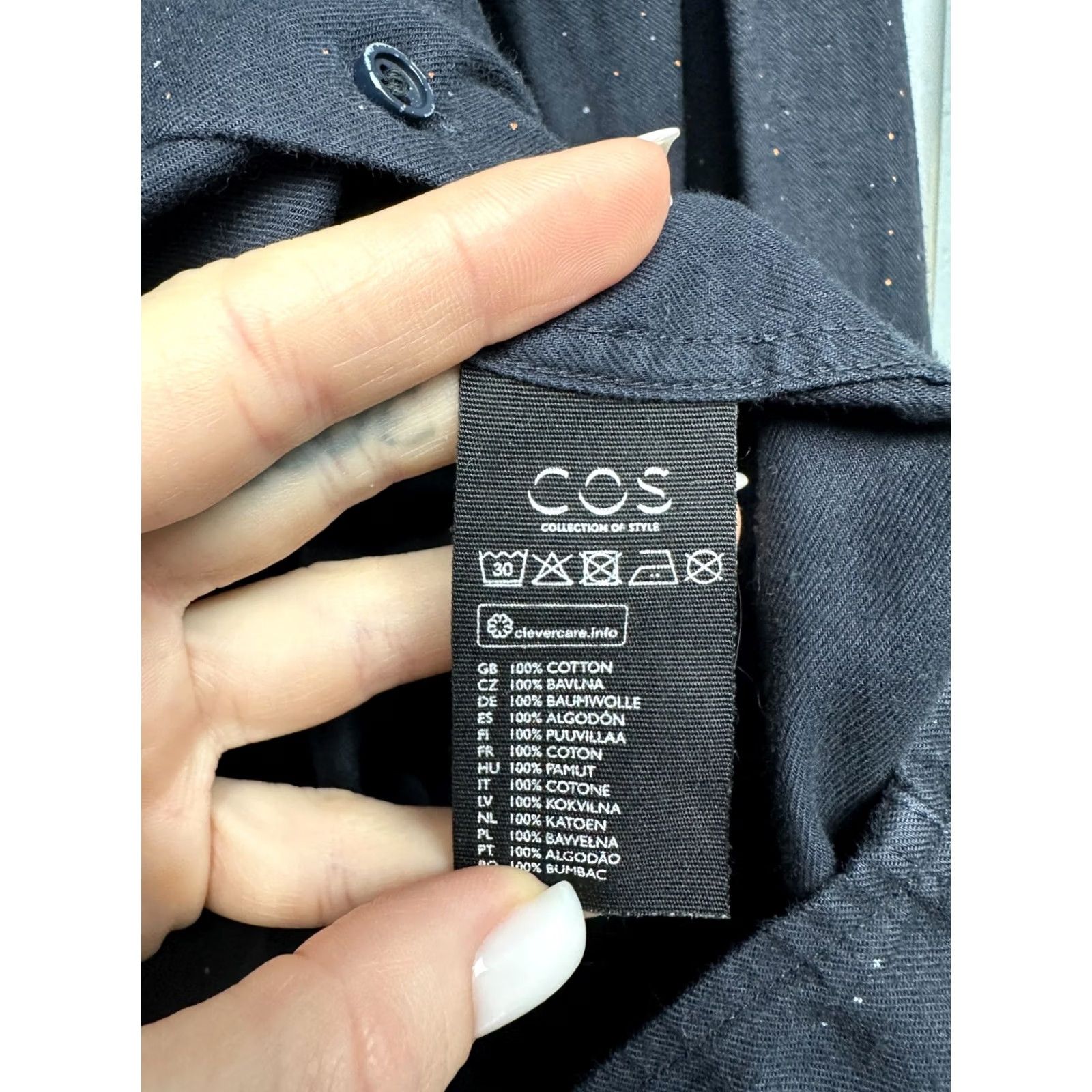 Cos Cos Mens Cotton Long Sleeve Shirt M Blue COS Shirt Mens Regular XS? Size US M / EU 48-50 / 2 - 4 Thumbnail