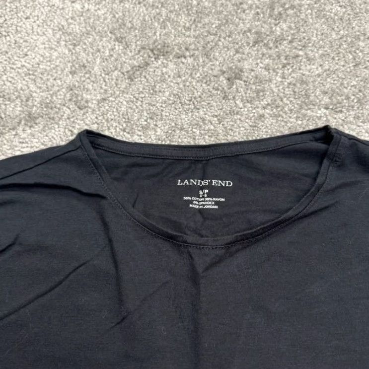 Lands' End Lands' End Basic T-Shirt Womens Small Black Long Sleeve Crew Neck Essential Tee Size S / US 4 / IT 40 - 3 Thumbnail