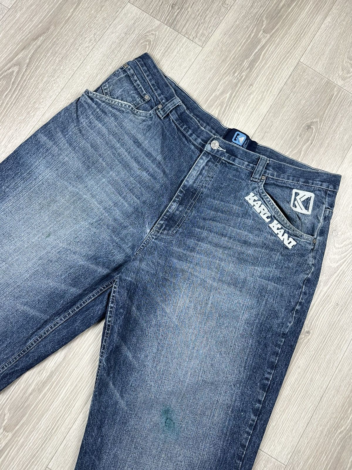 Karl Kani Vintage KARL KANI Distressed Baggy Denim Pants Big Logo Size US 40 / EU 56 - 5 Thumbnail