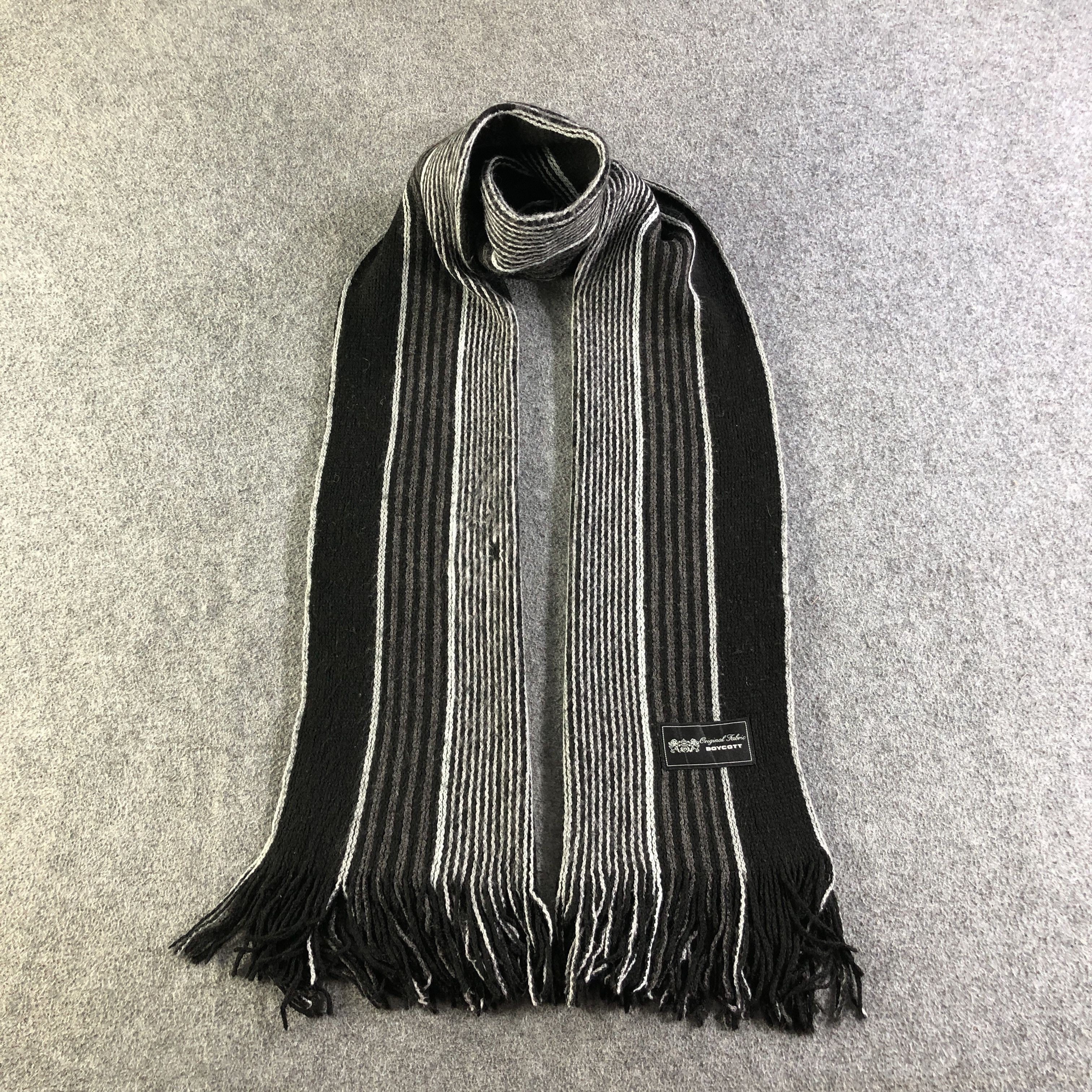 Boycott Boycott Striped Wool Scarf Muffler Neckwear V2749 Size ONE SIZE - 1 Thumbnail