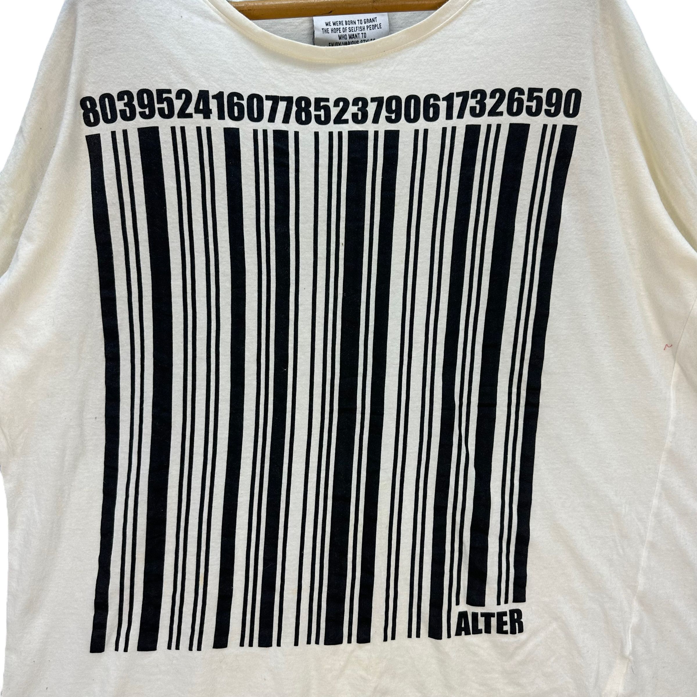 Japanese Brand VINTAGE UPC BARCODE OVERSIZED LONG SLEEVE TEES #7578-154 Size ONE SIZE - 3 Thumbnail