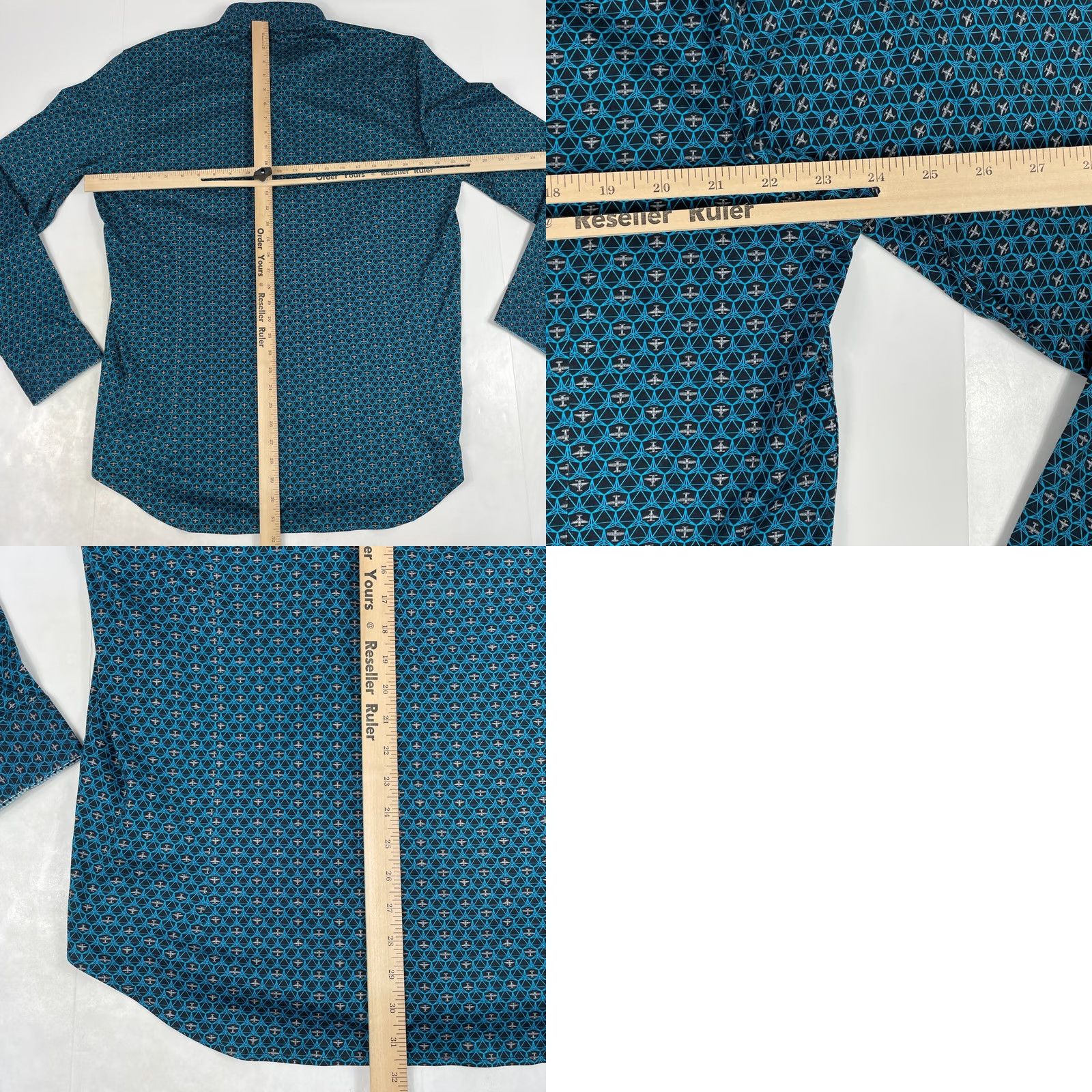 Vintage Buttercloth Shirt Mens XL Blue Extra Large Airplane Button Pilot Geometric Club Size US XL / EU 56 / 4 - 9 Thumbnail