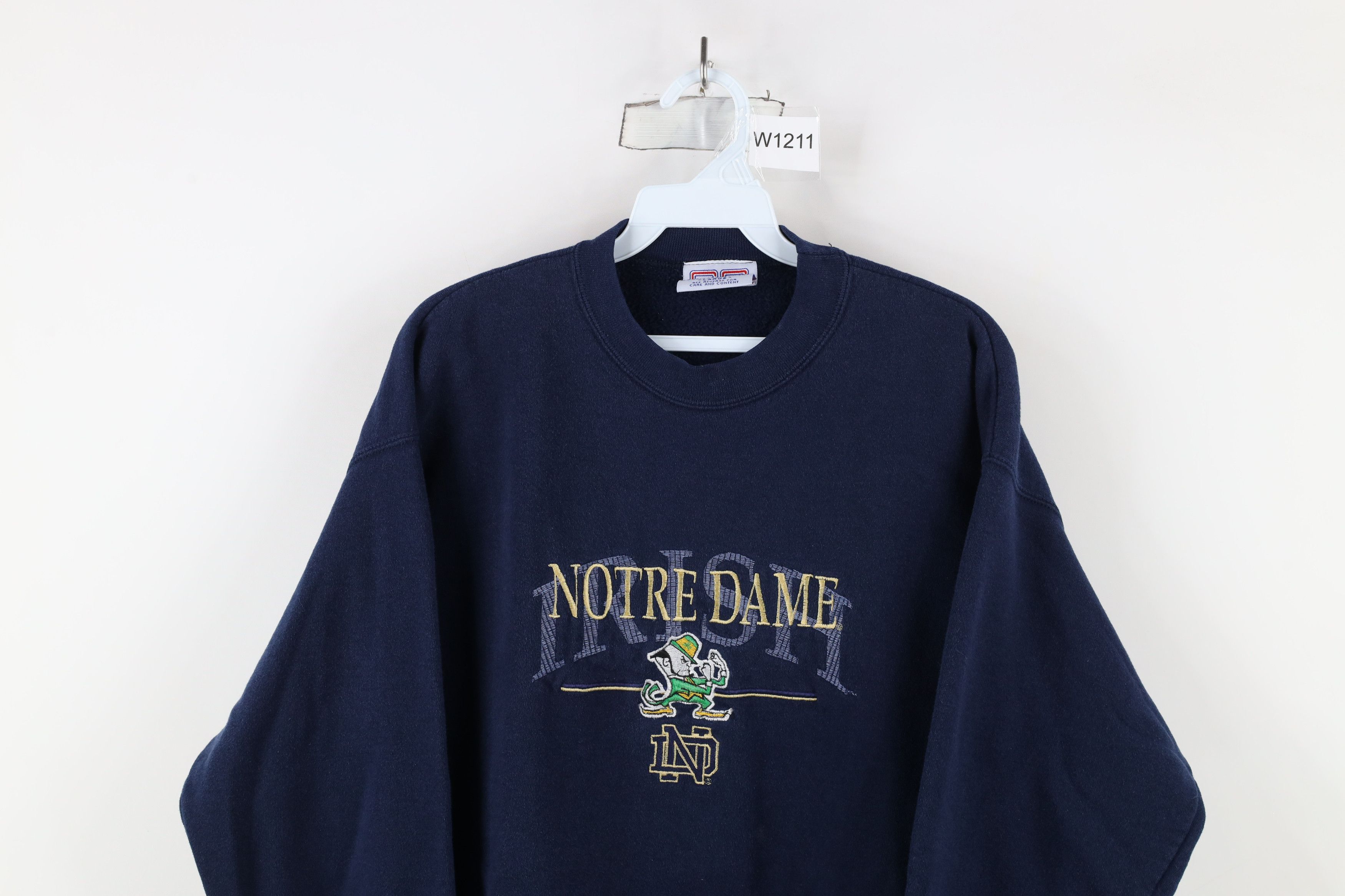Vintage Vintage 90s Dame University Football Sweatshirt Blue USA Size US L / EU 52-54 / 3 - 2 Thumbnail