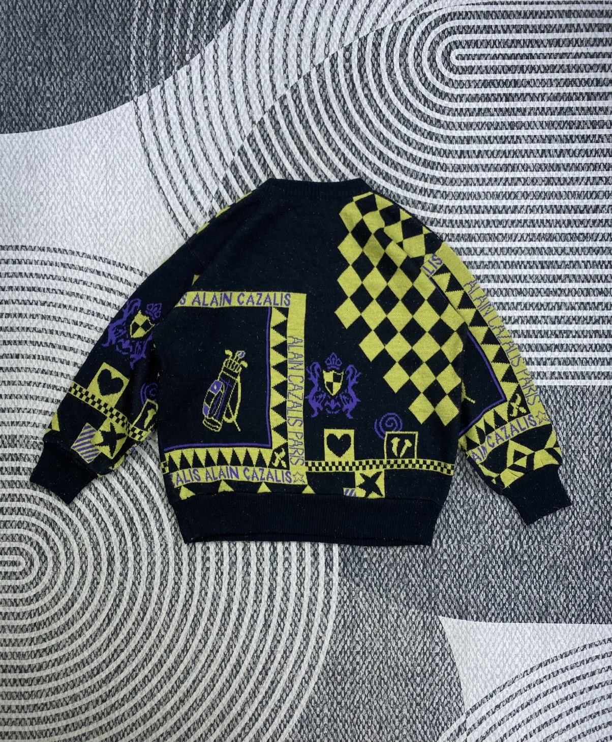 Japanese Brand Vintage Alain Cazalis Patchwork Native Knitted Sweatshirt Size US M / EU 48-50 / 2 - 4 Thumbnail