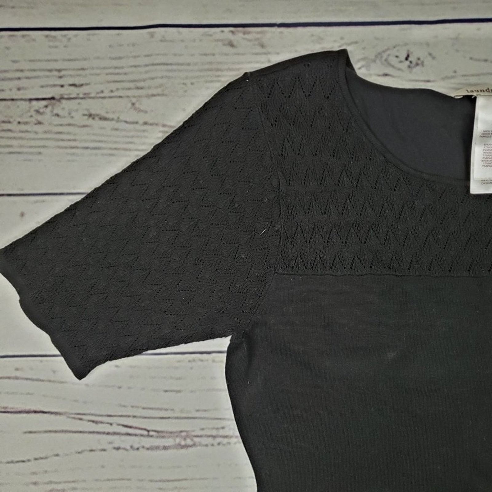 Other Laundry by Design Black Knit Short Sleeve Mini Dress Medium Size M / US 6-8 / IT 42-44 - 4 Thumbnail