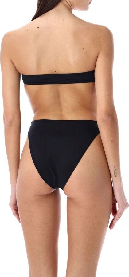 Saint Laurent Paris o1s1wg110325 779466 Shiny Strapless Cut-Out Swimsuit Black Size XL / US 12-14 / IT 48-50 - 3 Thumbnail