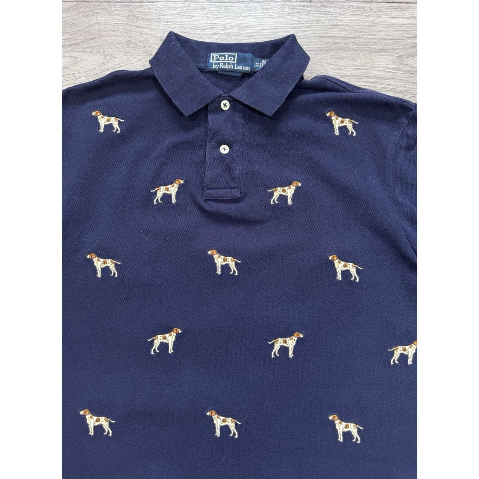 Polo Ralph Lauren VINTAGE Polo Ralph Lauren Custom Fit Embroidered Dog Navy Blue Polo Men's M Size US M / EU 48-50 / 2 - 7 Thumbnail