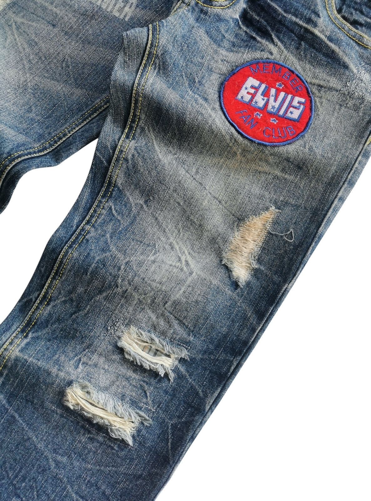 LOWBOX Avantgarde Lowbox Distressed Clawmark Elvis Patches Jeans Size US 31 - 6 Thumbnail