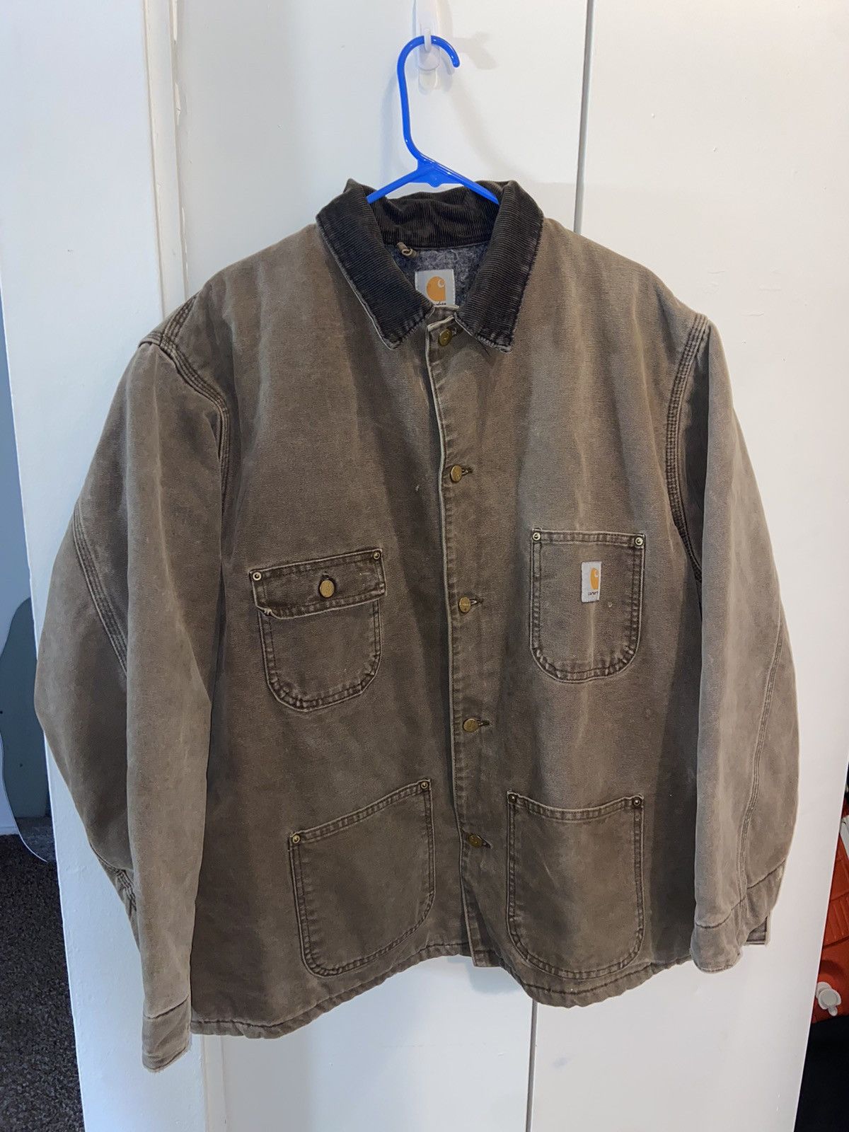 Carhartt × Vintage Vtg Carhartt Brown Blanket Lined Work Jacket Size US XL / EU 56 / 4 - 2 Thumbnail