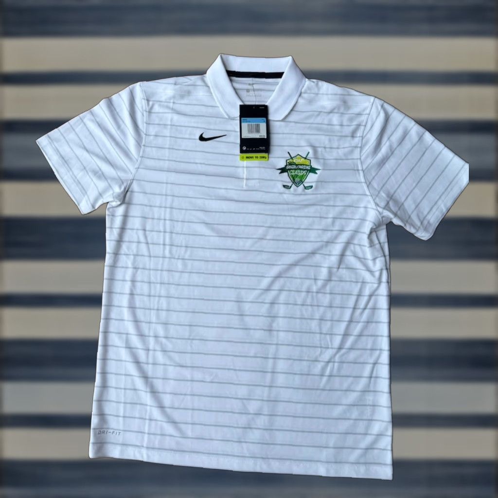 Nike NWT Nike Golf Tour Polo Shirt Men’s Large White Striped Size US L / EU 52-54 / 3 - 1 Thumbnail