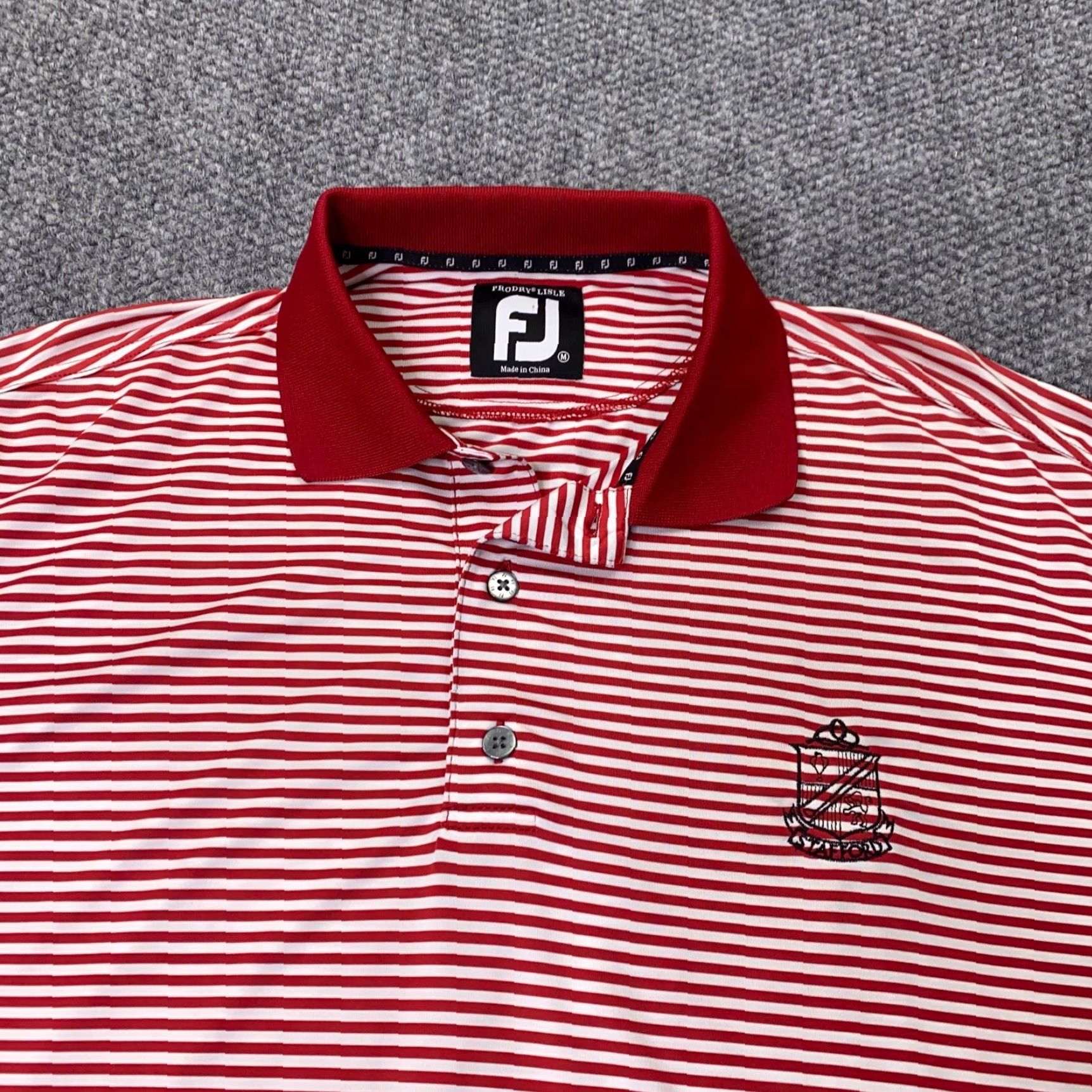 Footjoy VINTAGE FJ Shirt Mens M Red Striped ProDry Lisle Polo Stafford Golf Size US M / EU 48-50 / 2 - 2 Thumbnail