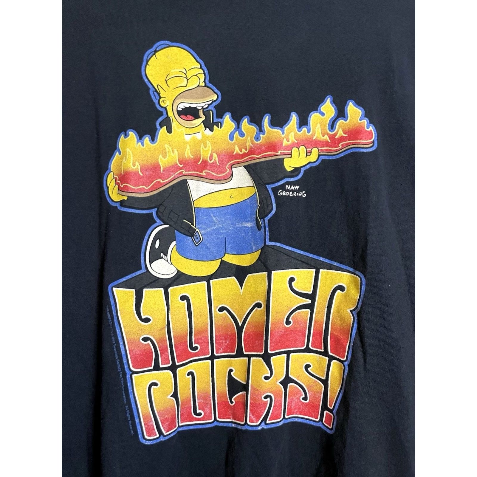 Vintage VINTAGE Simpsons “Homer Rocks” T-shirt 2009 Black Shirt 3XL Men Crew Neck Cotton Logo Rock (Gildan Homer Rocks) Size US XXL / EU 58 / 5 - 2 Thumbnail