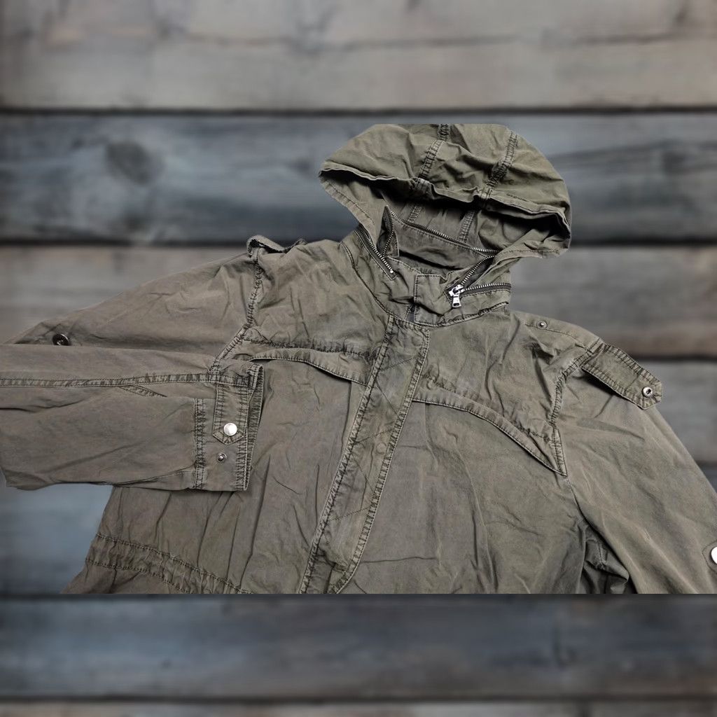 Levi's Levi's Parka Coat Womens Large Green Army Hooded Fishtail Utility Jacket Zip Size L / US 10 / IT 46 - 1 Thumbnail