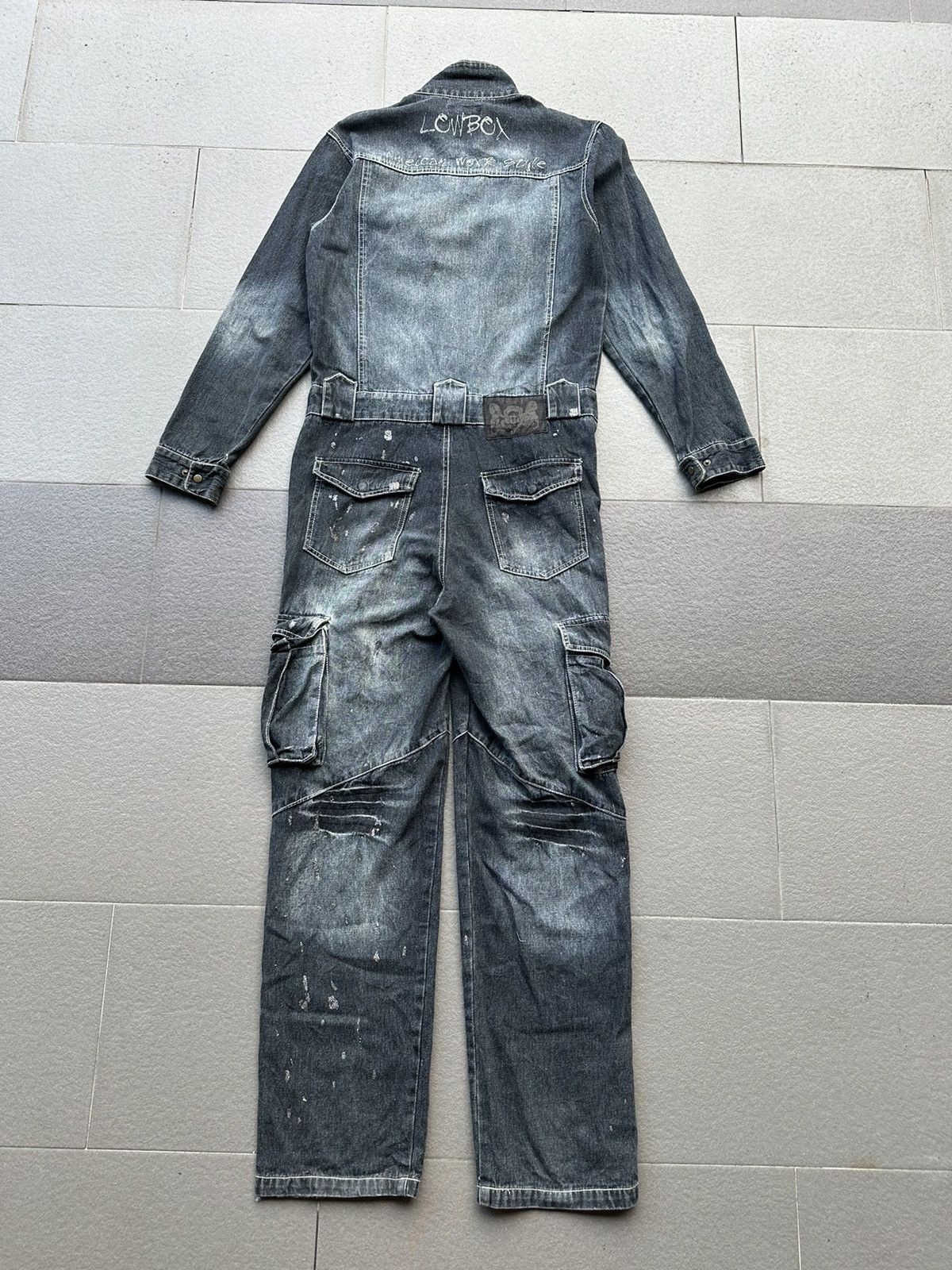 LOWBOX 2000s Lowbox American Work Style Denim Coveralls Size US 32 / EU 48 - 6 Thumbnail