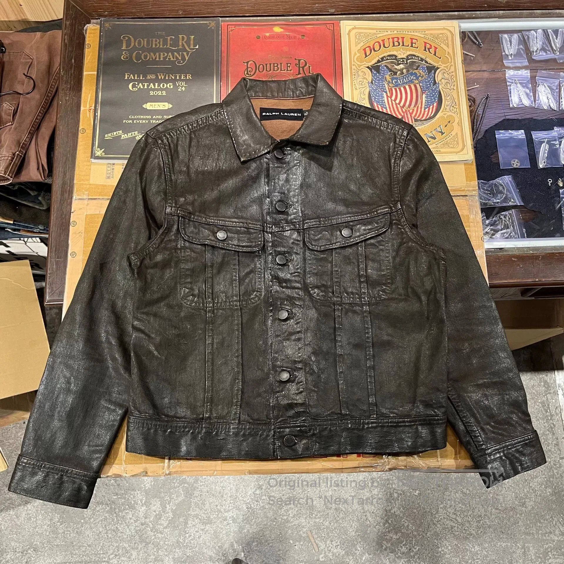 RRL Ralph Lauren black leather double rl jacket. Size US M / EU 48-50 / 2 - 1 Thumbnail