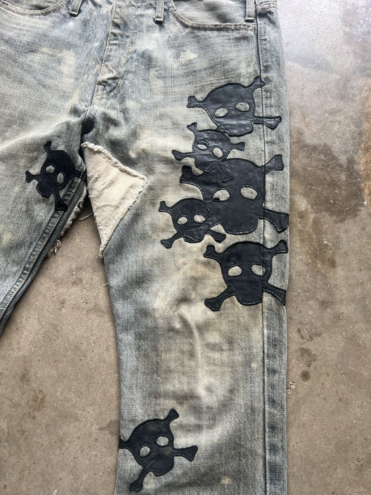Le Grande Bleu (L.G.B.) SOLD LGB Crazy Wolf Skull Bootcut Denim Size US 30 / EU 46 - 4 Thumbnail