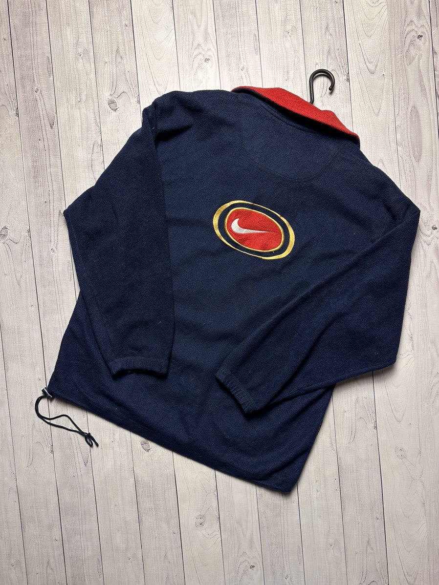 Nike × Vintage Vintage Nike fleece jacket size XL big logo rare zip 1/4 Size US XL / EU 56 / 4 - 2 Thumbnail