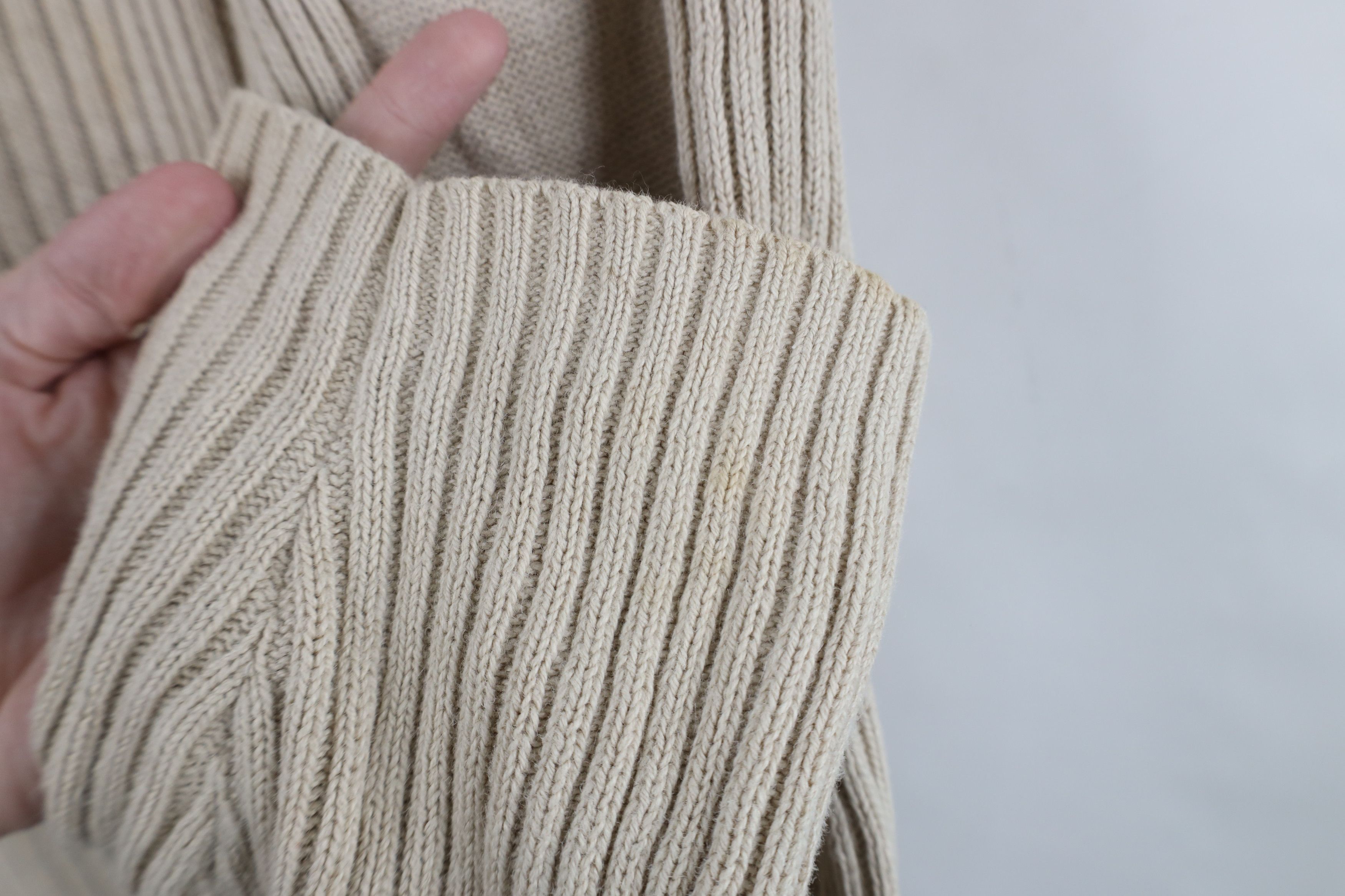 Nautica Vintage 90s Nautica Ribbed Knit Crewneck Sweater Beige Size US XL / EU 56 / 4 - 5 Thumbnail