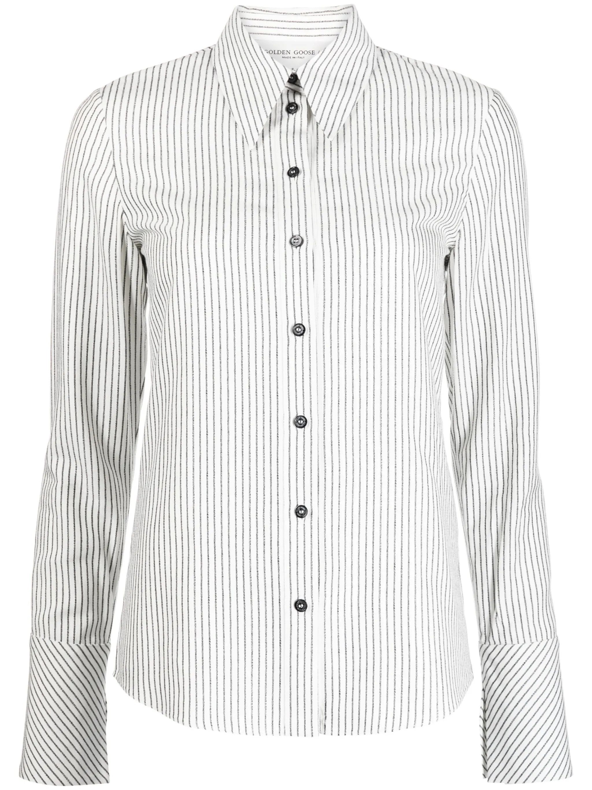 Golden Goose o1y0825 Striped Shirt in Black/White Size S / US 4 / IT 40 - 1 Thumbnail