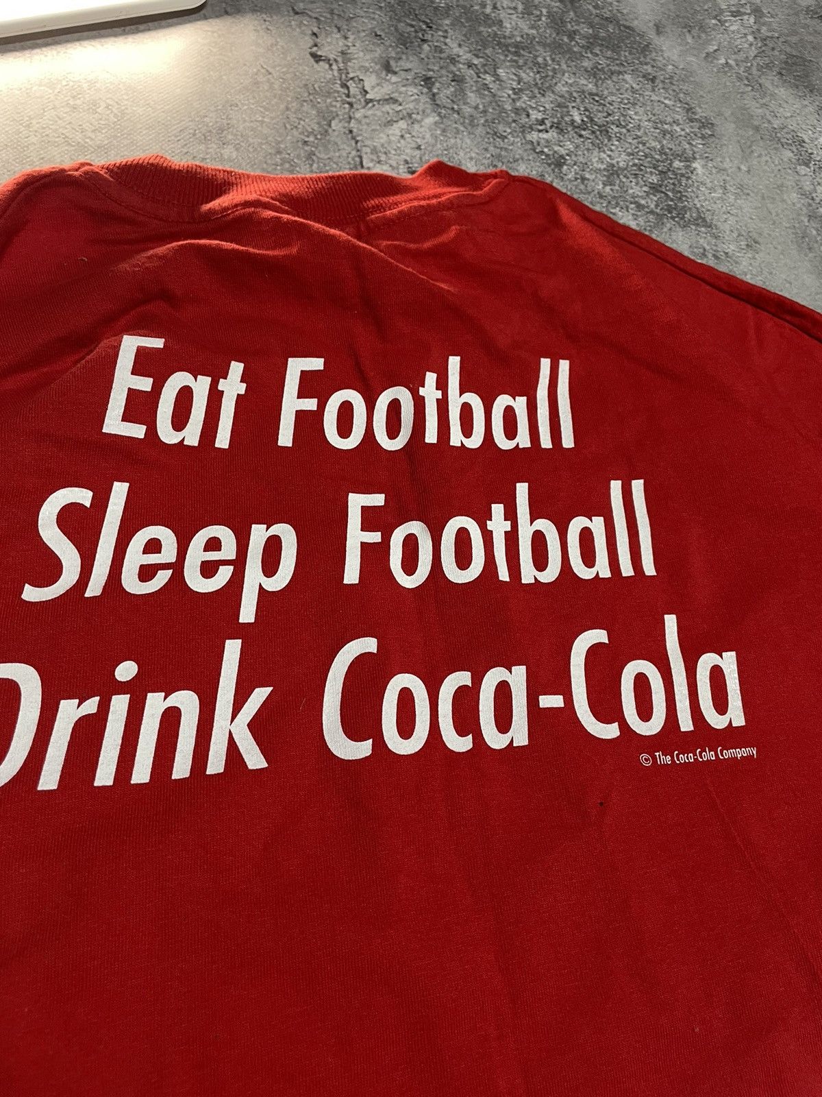 Coca Cola Vtg 90s Coca-Cola Euro 96 Football Single Stitch Tee Size US L / EU 52-54 / 3 - 12 Thumbnail