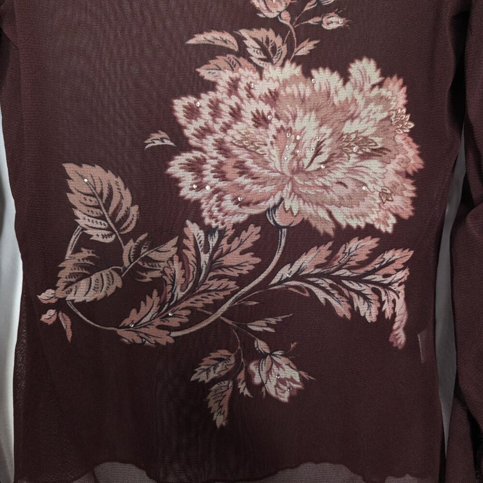Vintage The Limited Vintage Sheer Mesh Long Sleeve Floral Print Top Size XS / US 0-2 / IT 36-38 - 6 Thumbnail