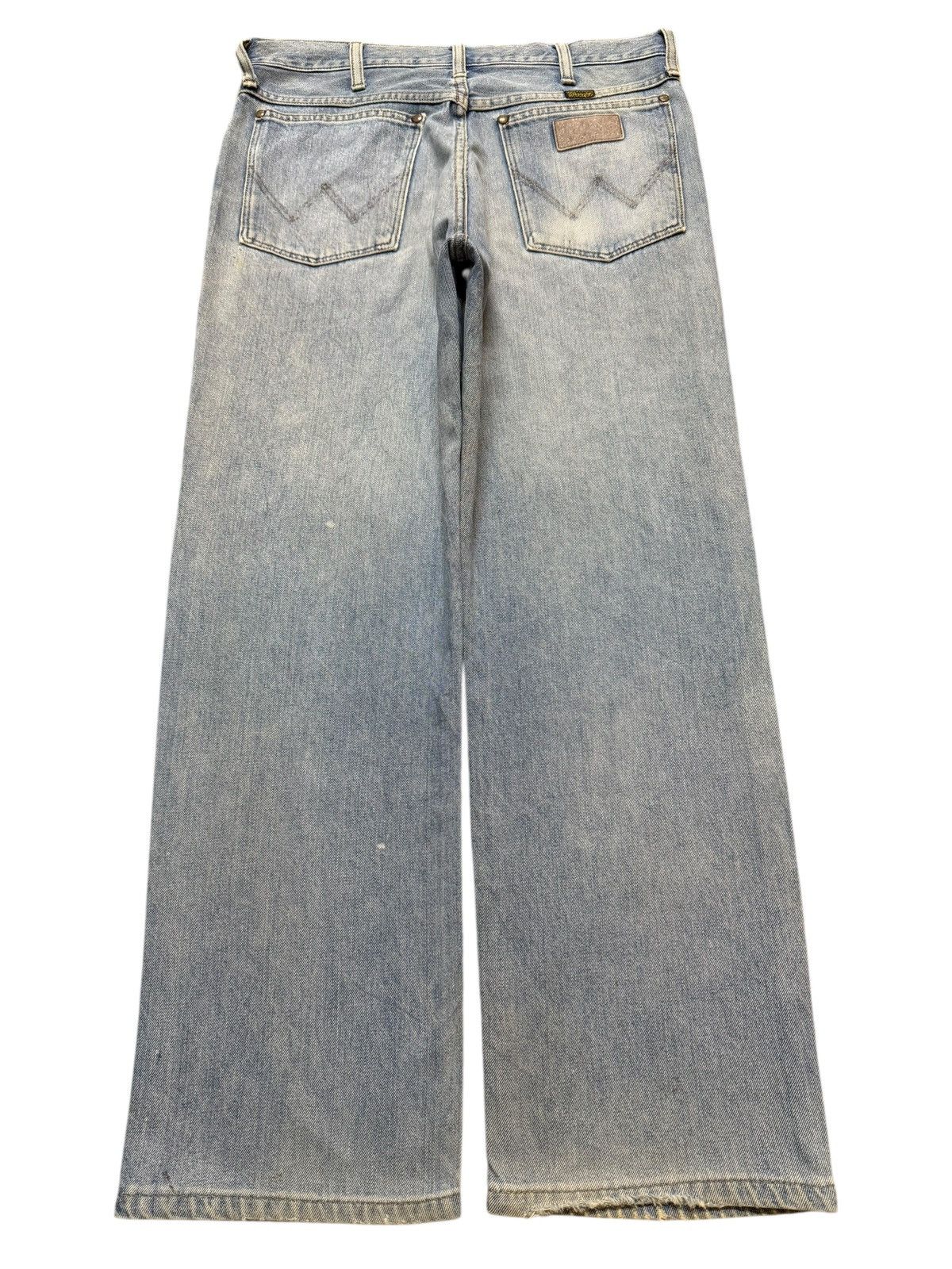 Wrangler Vintage 90s Wrangler Blue Faded Wash Distressed Wide Leg Size US 32 / EU 48 - 2 Thumbnail