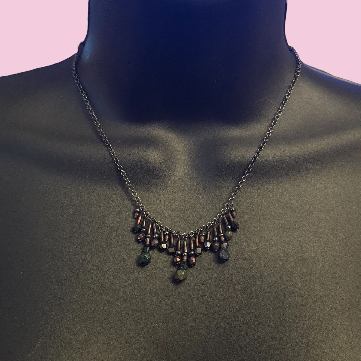 Other Victor Jansen gunmetal iridescent dangle bead chain necklace Size ONE SIZE - 1 Thumbnail