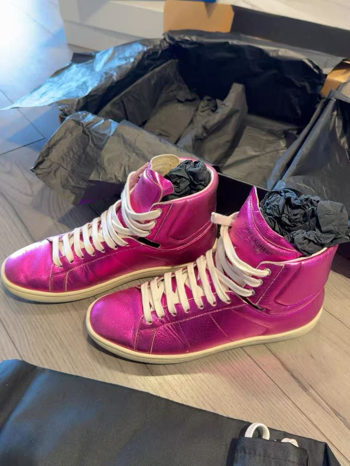 Saint Laurent Paris Saint Laurent paris SL-01 pink hi-top Size US 6.5 / IT 36.5 - 1 Thumbnail