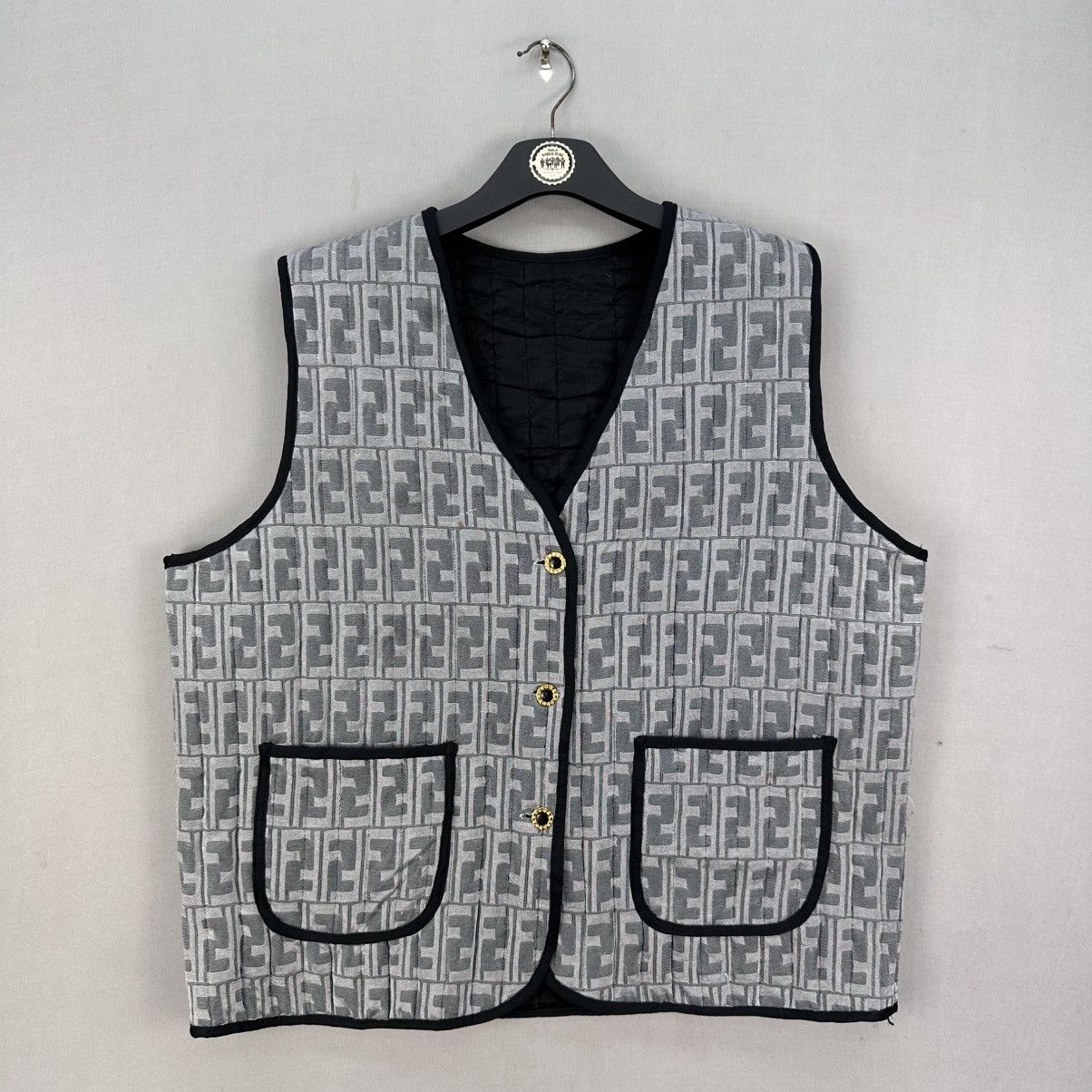 Vintage Vintage 90's F Monogram Vest by Meeilon Size US XL / EU 56 / 4 - 1 Thumbnail