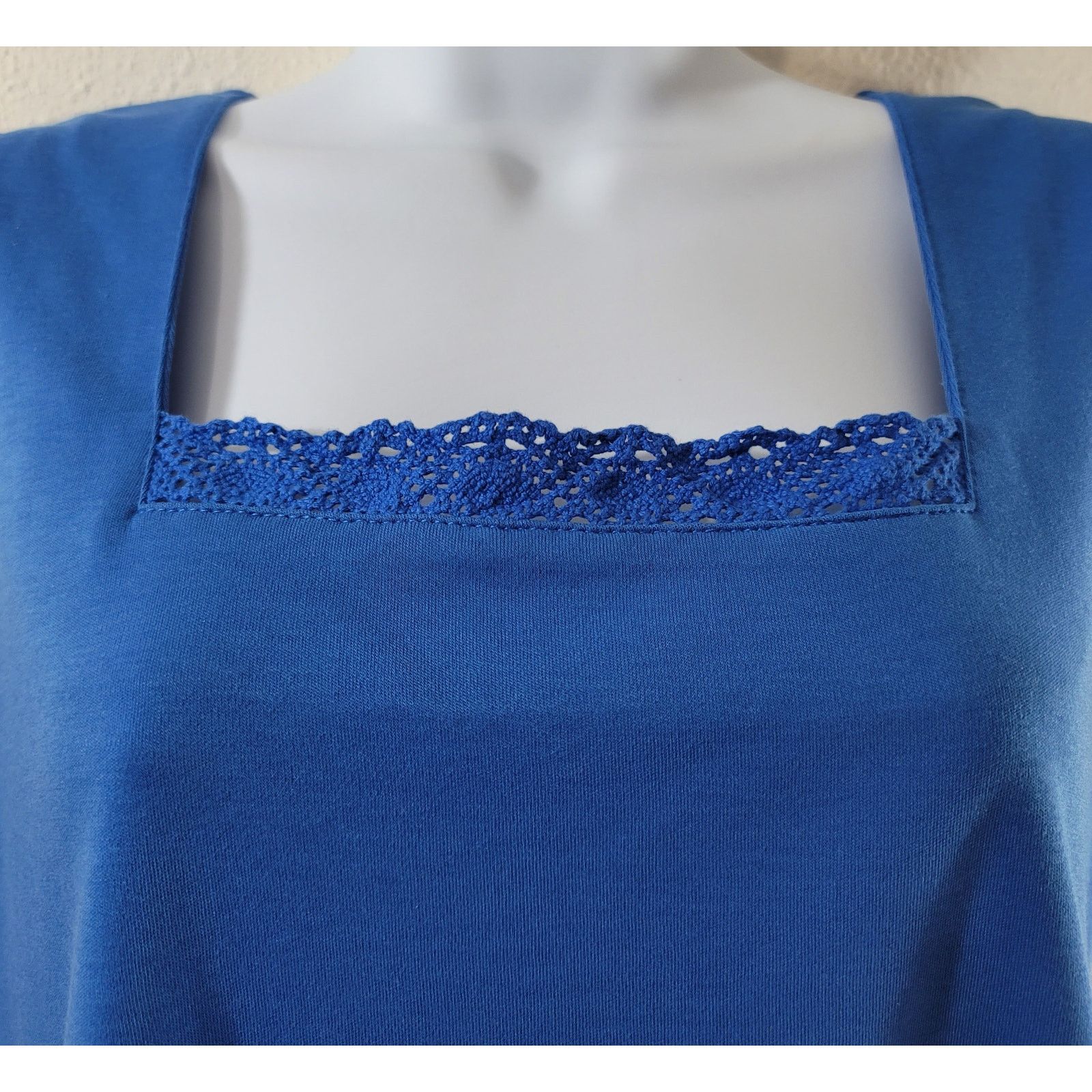 Other Draper's & Damon's Blue Lace Square Neck Tank Top Large NWT Size L / US 10 / IT 46 - 6 Thumbnail