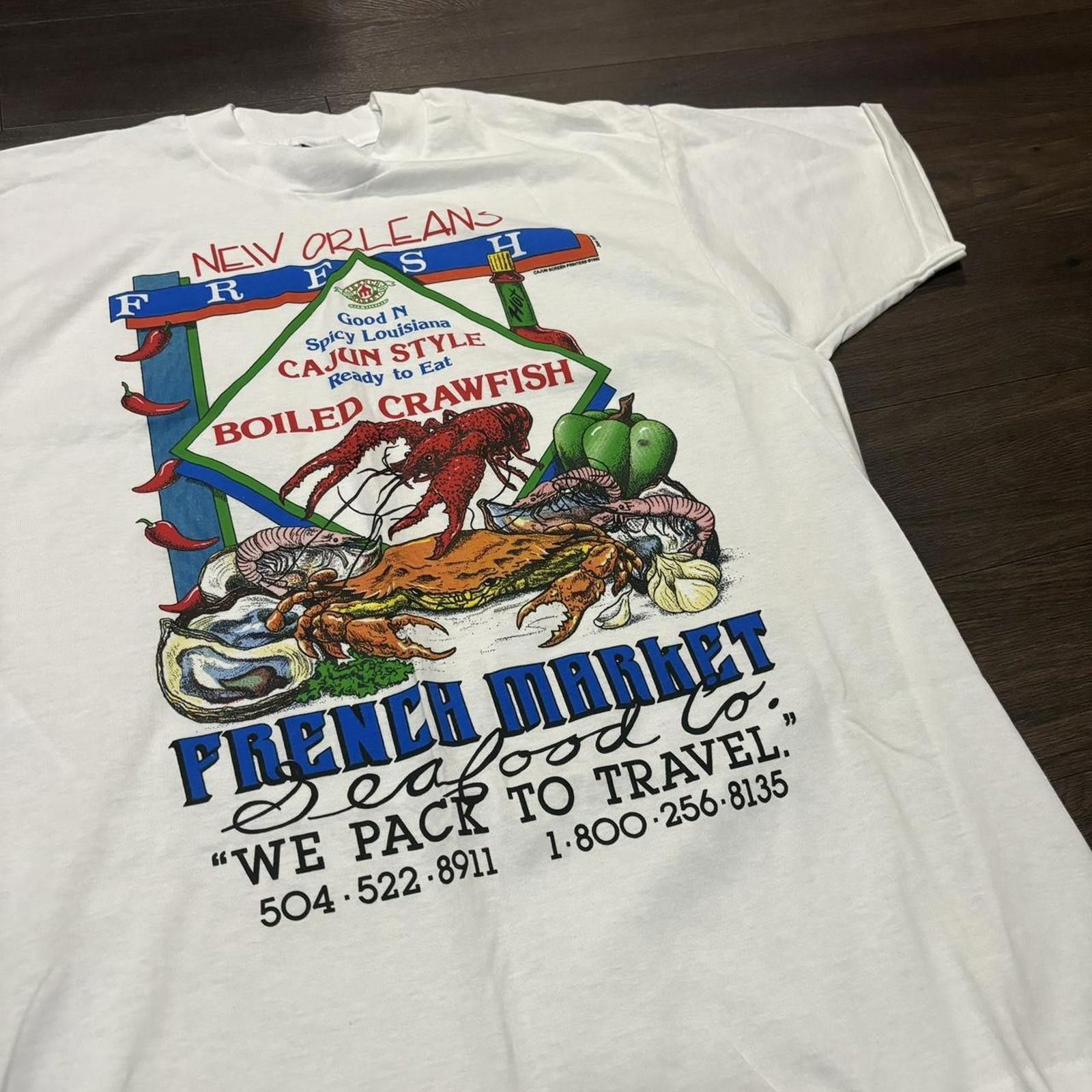 Fruit Of The Loom Vintage New Orleans French market t shirt 90s XL Size US XL / EU 56 / 4 - 4 Thumbnail