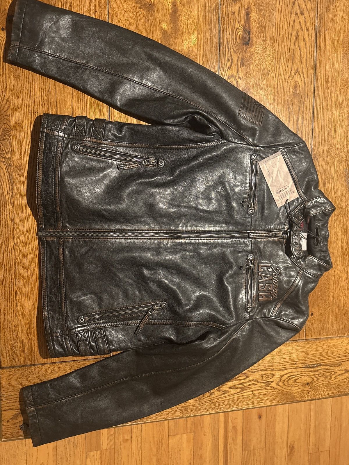 Gypsy Johnny Cash Gypsy Black Leather Jacket (XL) Size US XL / EU 56 / 4 - 7 Thumbnail