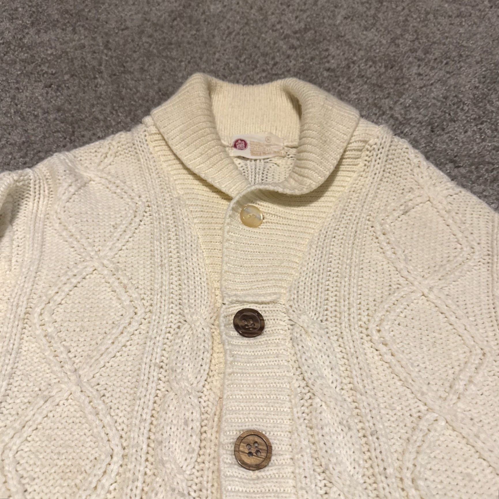 Vintage VINTAGE Kings Road Cardigan Sweater White M Size M / US 6-8 / IT 42-44 - 4 Thumbnail