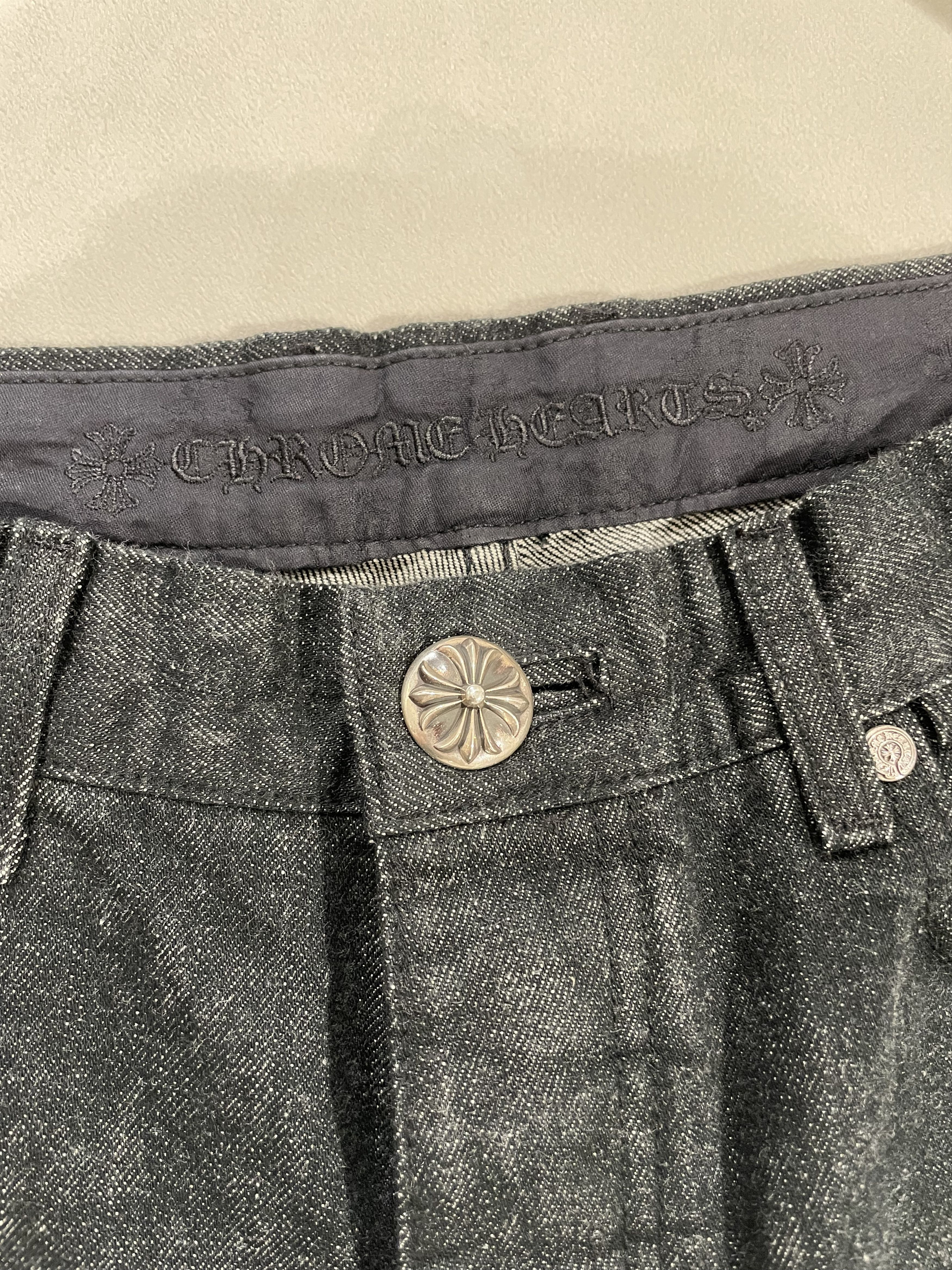 Chrome Hearts Chrome Hearts Black Star Leather Patch Dark Grey Jeans Size US 32 / EU 48 - 6 Thumbnail