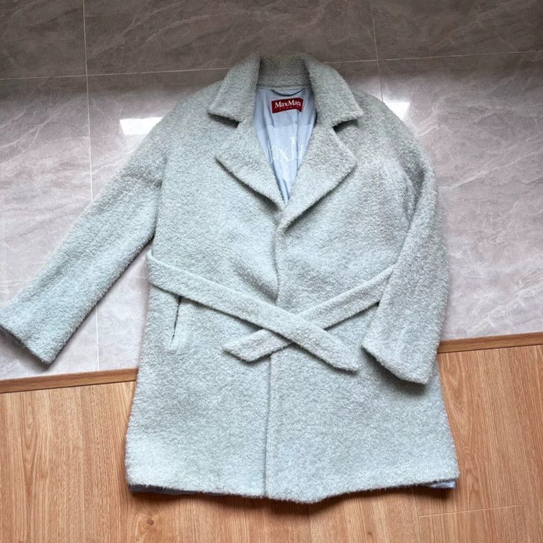 Max Mara Max Mara Studio Sky Blue Alpaca Coat Jacket Size XS / US 0-2 / IT 36-38 - 1 Thumbnail