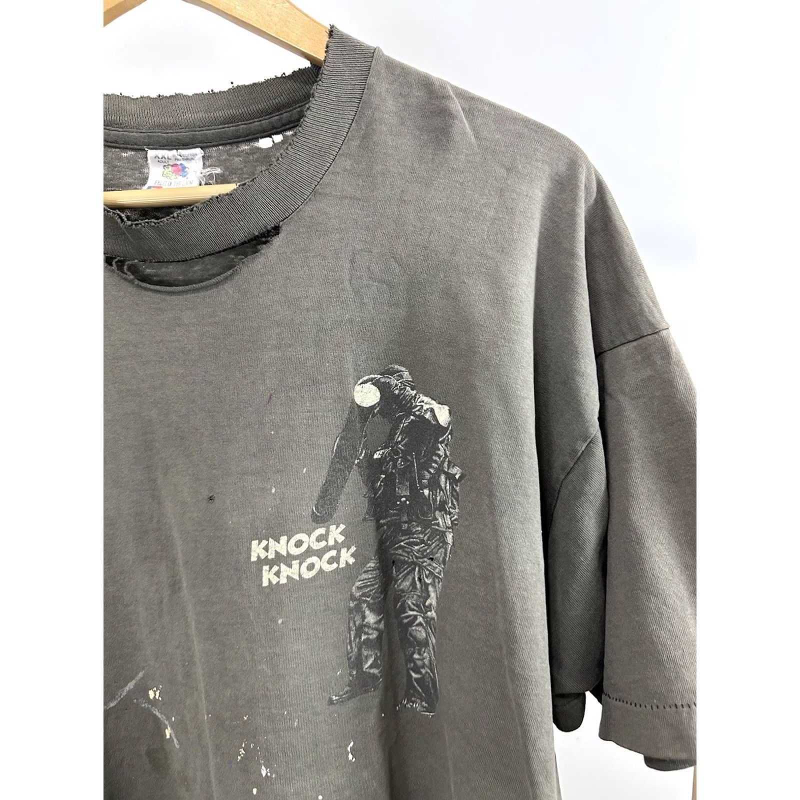 Fruit Of The Loom VTG 90s SWAT Military We Make House Calls Gun Gradient Sun Faded T-Shirt XXL Men Black Distressed Workwear Size US XXL / EU 58 / 5 - 4 Thumbnail