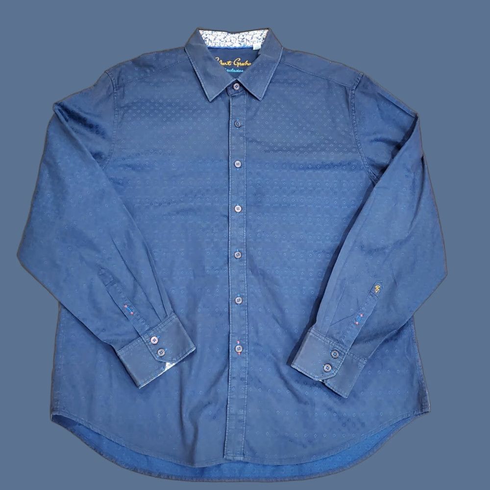 Robert Graham Robert Graham Shirt Mens 2XL Blue Geometric Classic Fit Long Sleeve Button Up Size US XXL / EU 58 / 5 - 1 Thumbnail