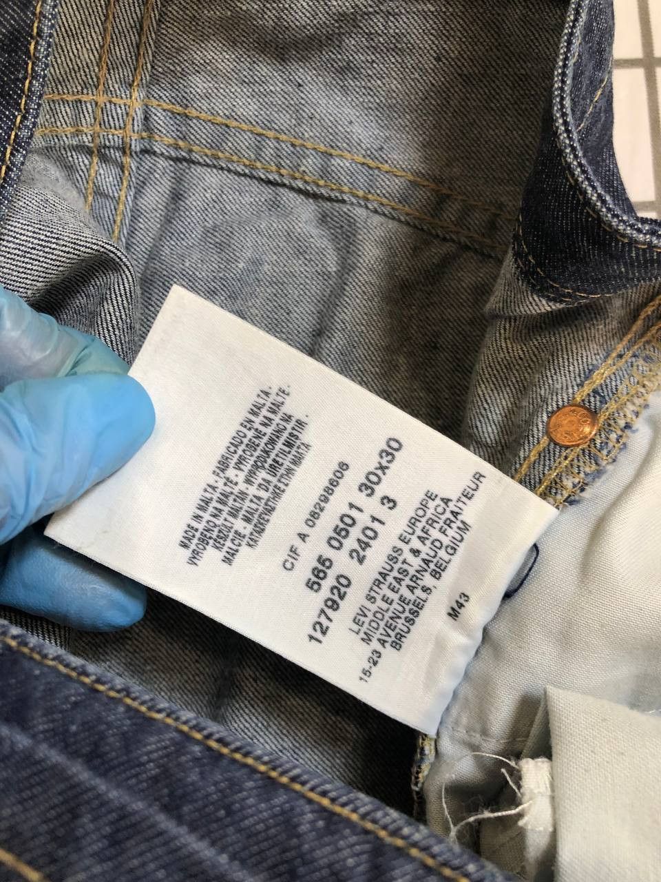 Levi's Levi's 514 Slim Straight Fit Dark Wash Denim Selvedge Jeans Size US 30 / EU 46 - 10 Thumbnail