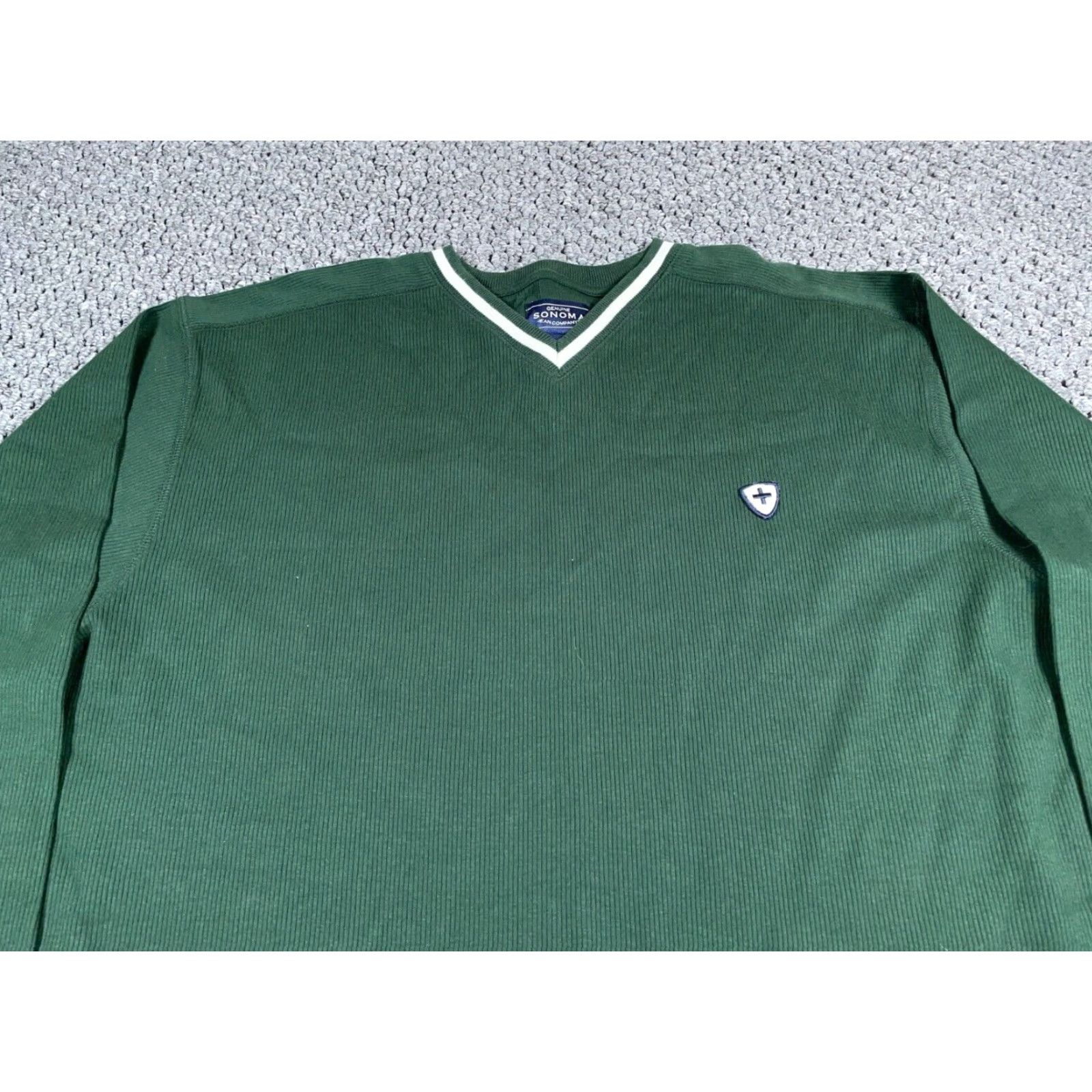 Vintage Vintage Sonoma Men's 2XL Green Cotton Knit Pullover Sweater 90s Tennis Preppy Heavyweight Size US XXL / EU 58 / 5 - 4 Thumbnail