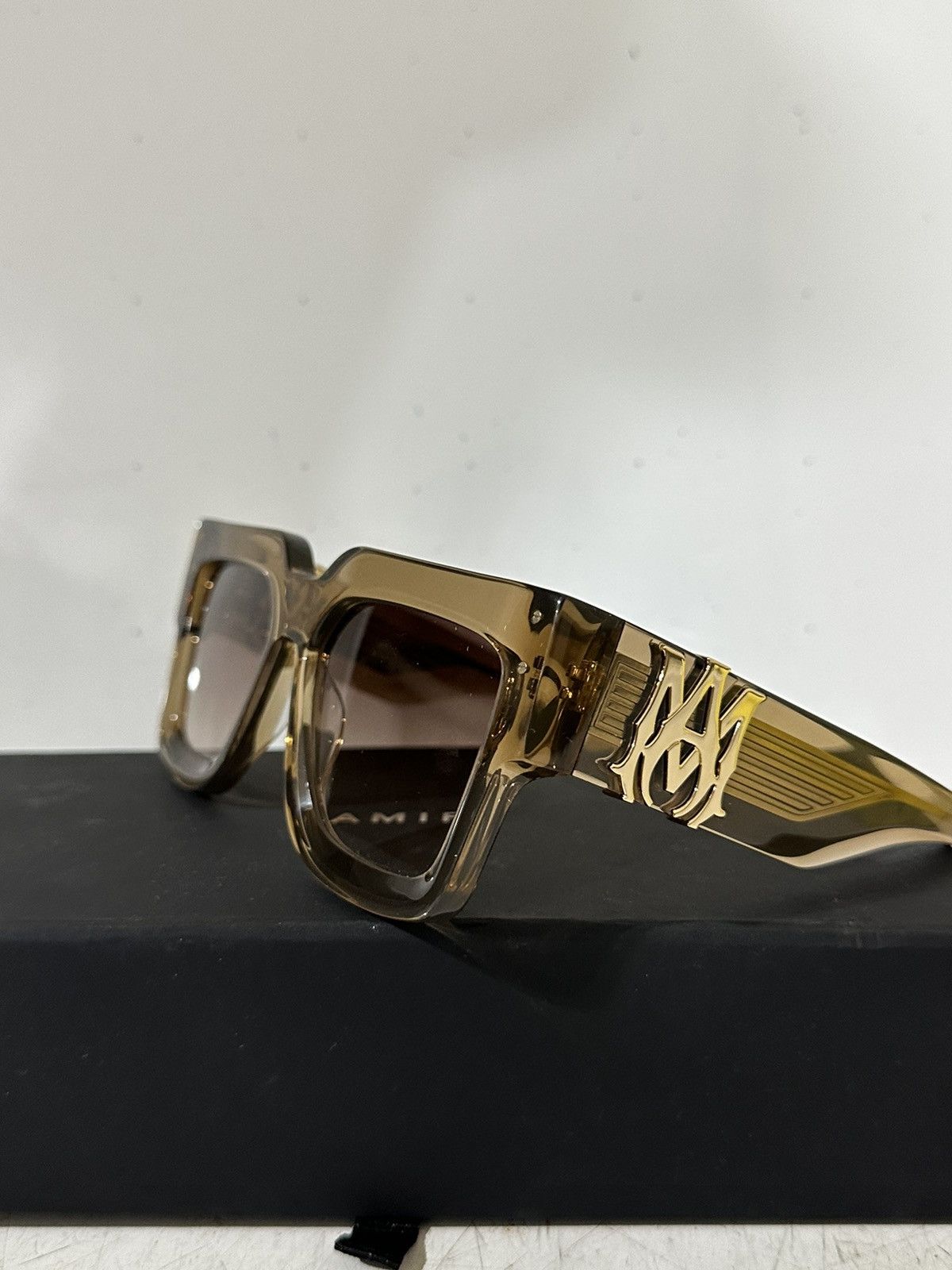 image of Amiri Sunglasses Ma Jumbo NWT Brown Yellow Big Letter, Men's