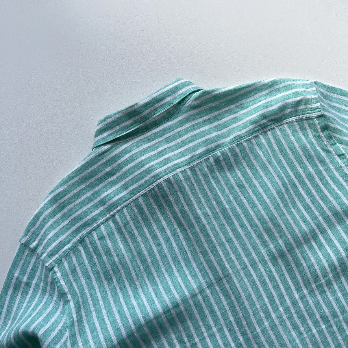 Lacoste × Vintage Lacoste Linen Flax Stripe Pocket Shirt Mint/White Size US XL / EU 56 / 4 - 7 Thumbnail