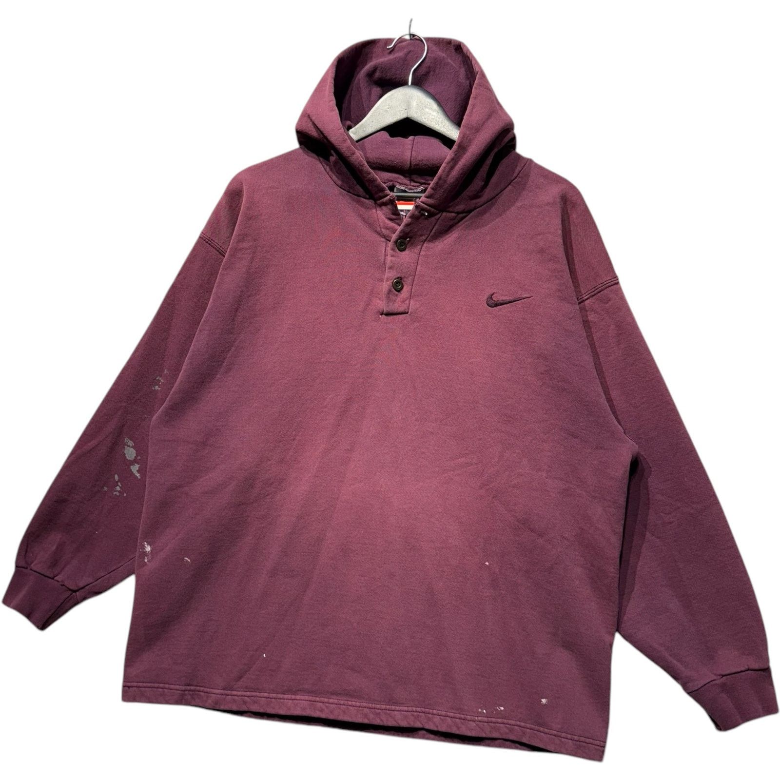 Nike Vintage Nike Tonal Mini Swoosh Quarter Button Hoodie Large Size US L / EU 52-54 / 3 - 3 Thumbnail