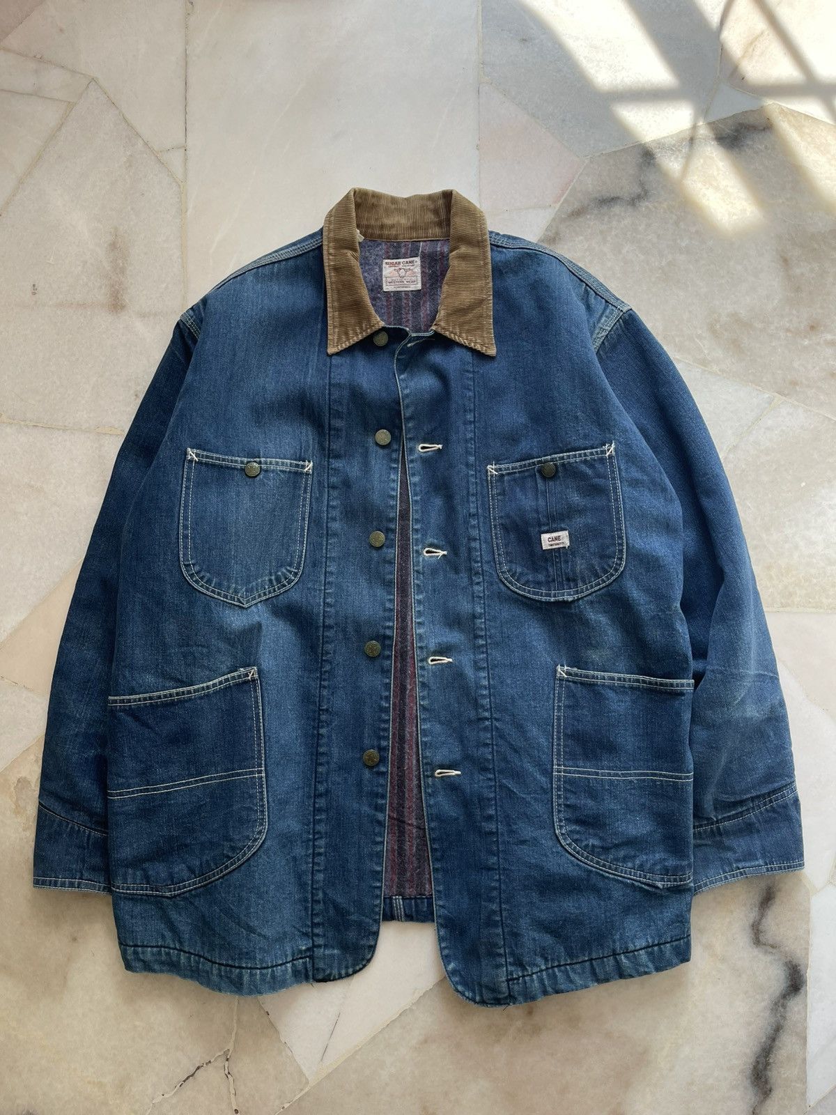 Sugar Cane × Toyo Enterprises 90s Sugar Cane Sanforized Chore Jacket Size US XL / EU 56 / 4 - 9 Thumbnail