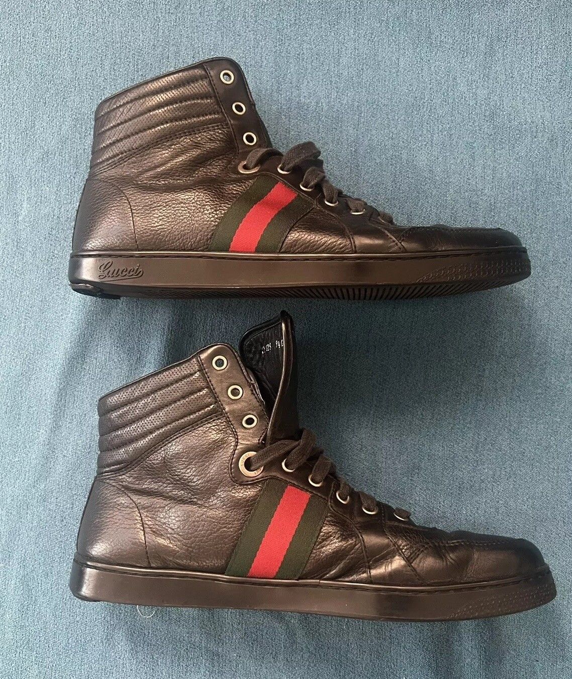 Coda Guccissima Black Leather High Top Shoes Size 9.5G/10Us, Men's