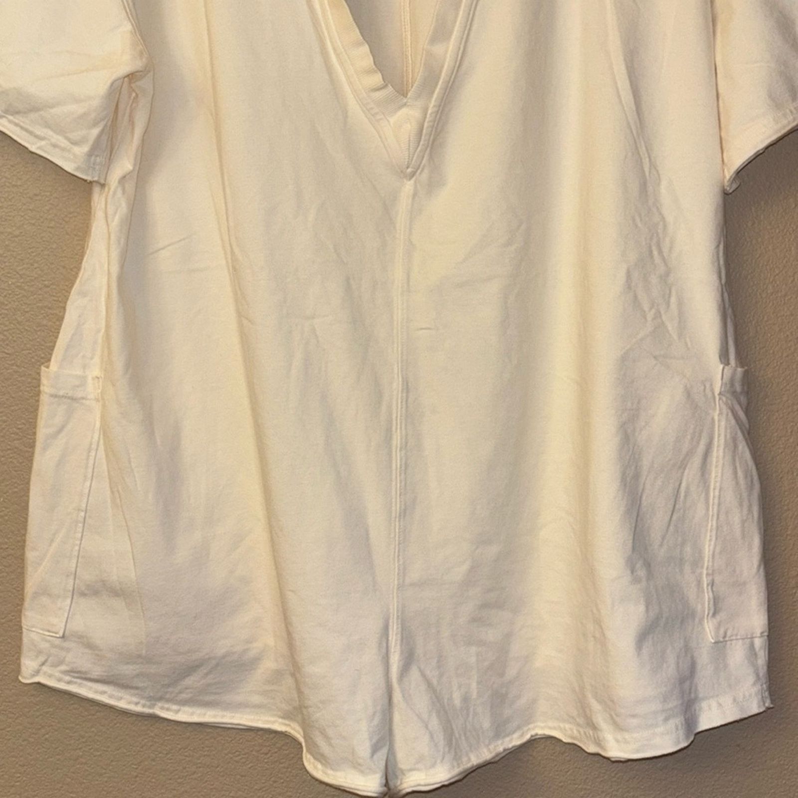 Free People NEW! FREE PEOPLE MOVEMENT Hot Shot Tee Romper Shorts S Ivory Size 27" / US 4 / IT 40 - 13 Thumbnail