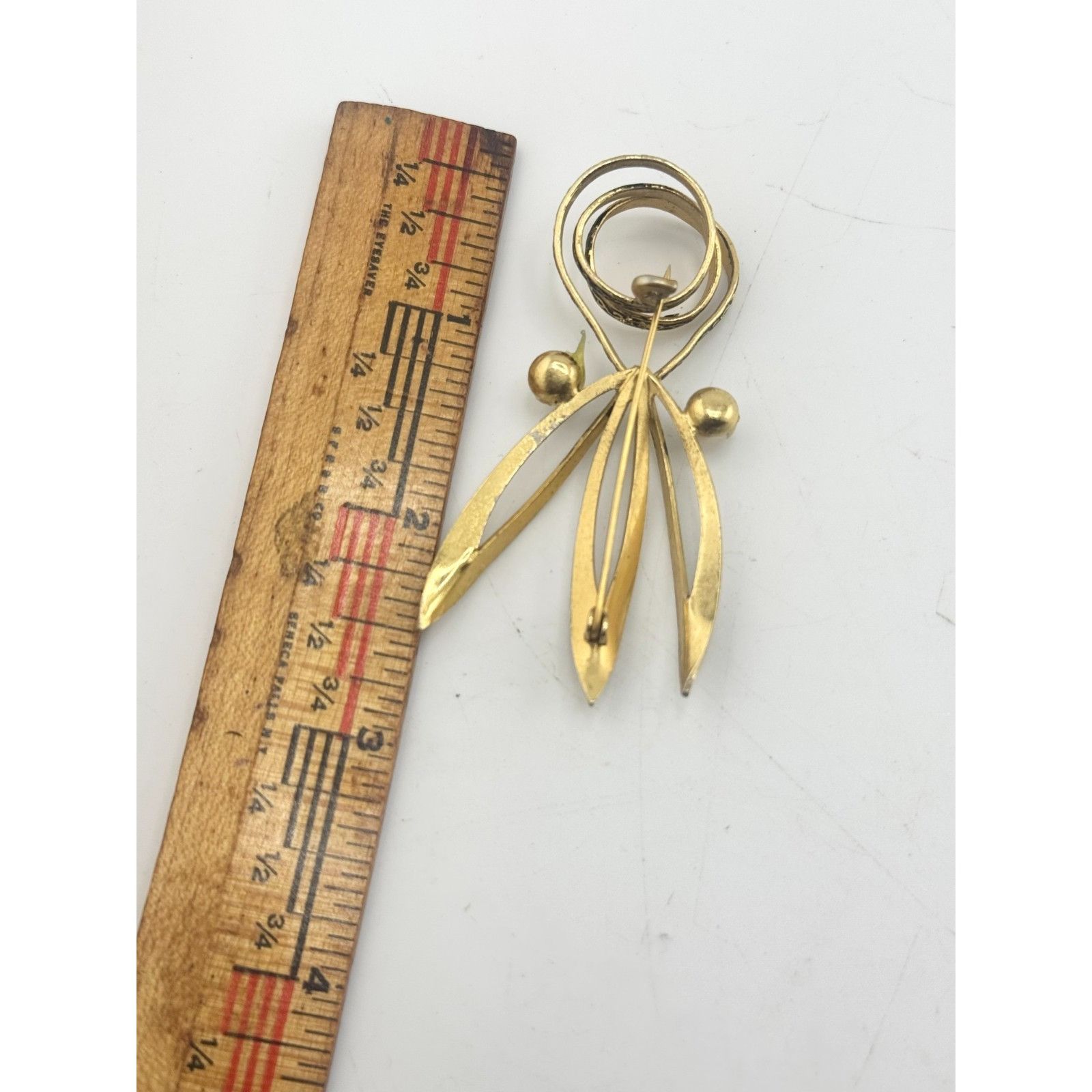 Vintage Vintage damascene enamel pearl brooch pin Size ONE SIZE - 5 Thumbnail
