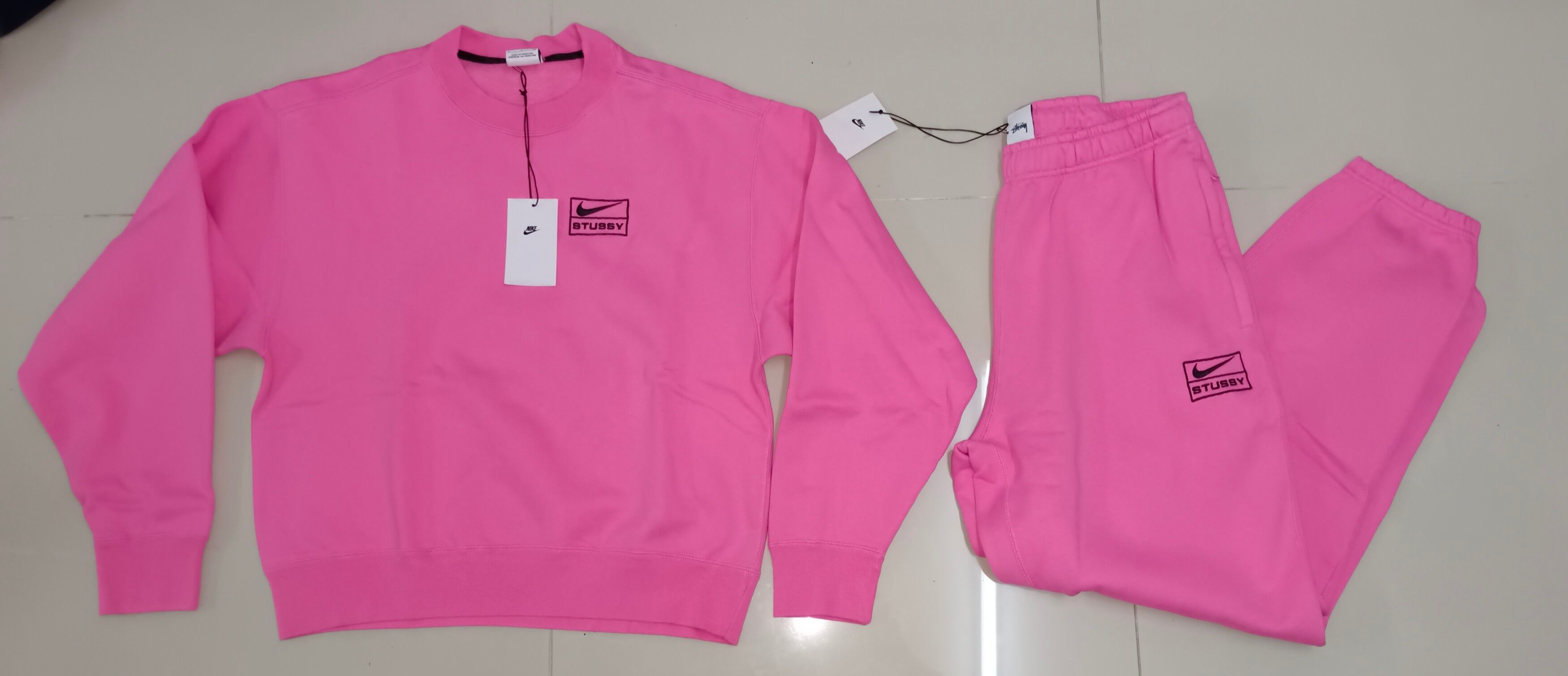Nike Nike x Stussy NRG BR Crew Fleece Pants Pink | Grailed